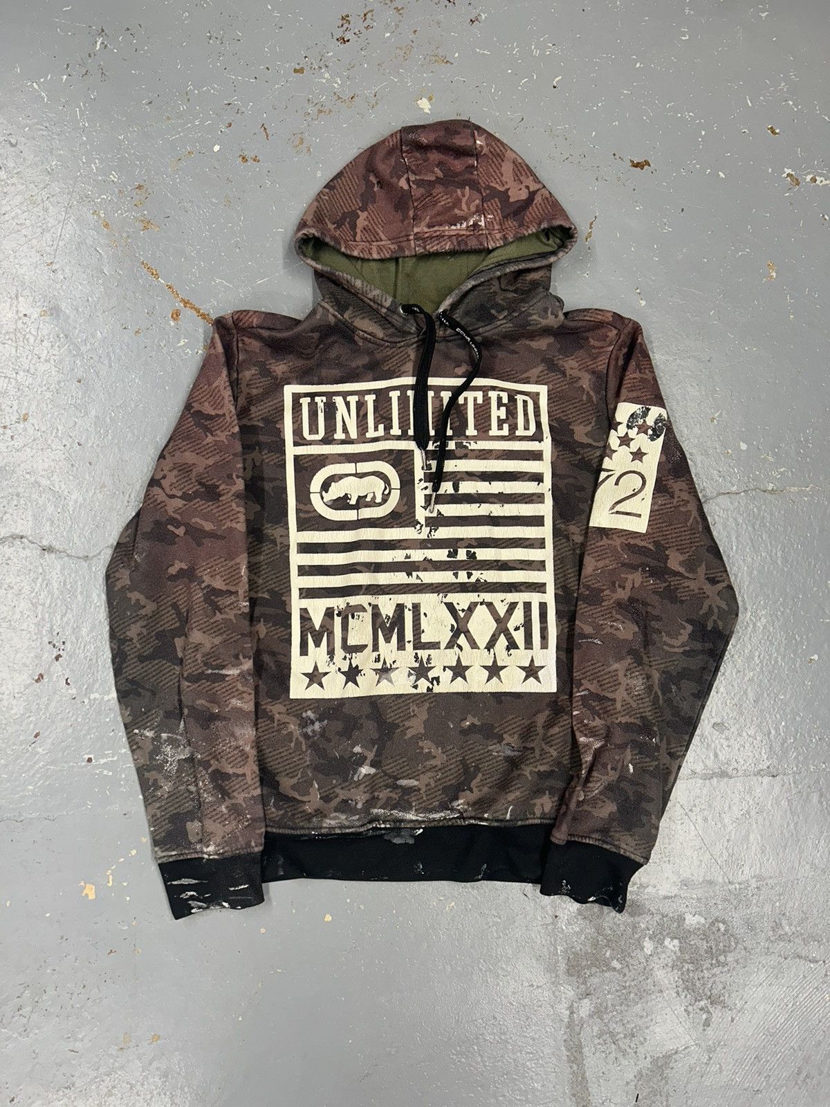 Ecko Unltd. × Vintage CRazy Vintage Y2k Ecko Unltd Camo Pullover Hoodie Sweater Size US M / EU 48-50 / 2 - 1 Thumbnail