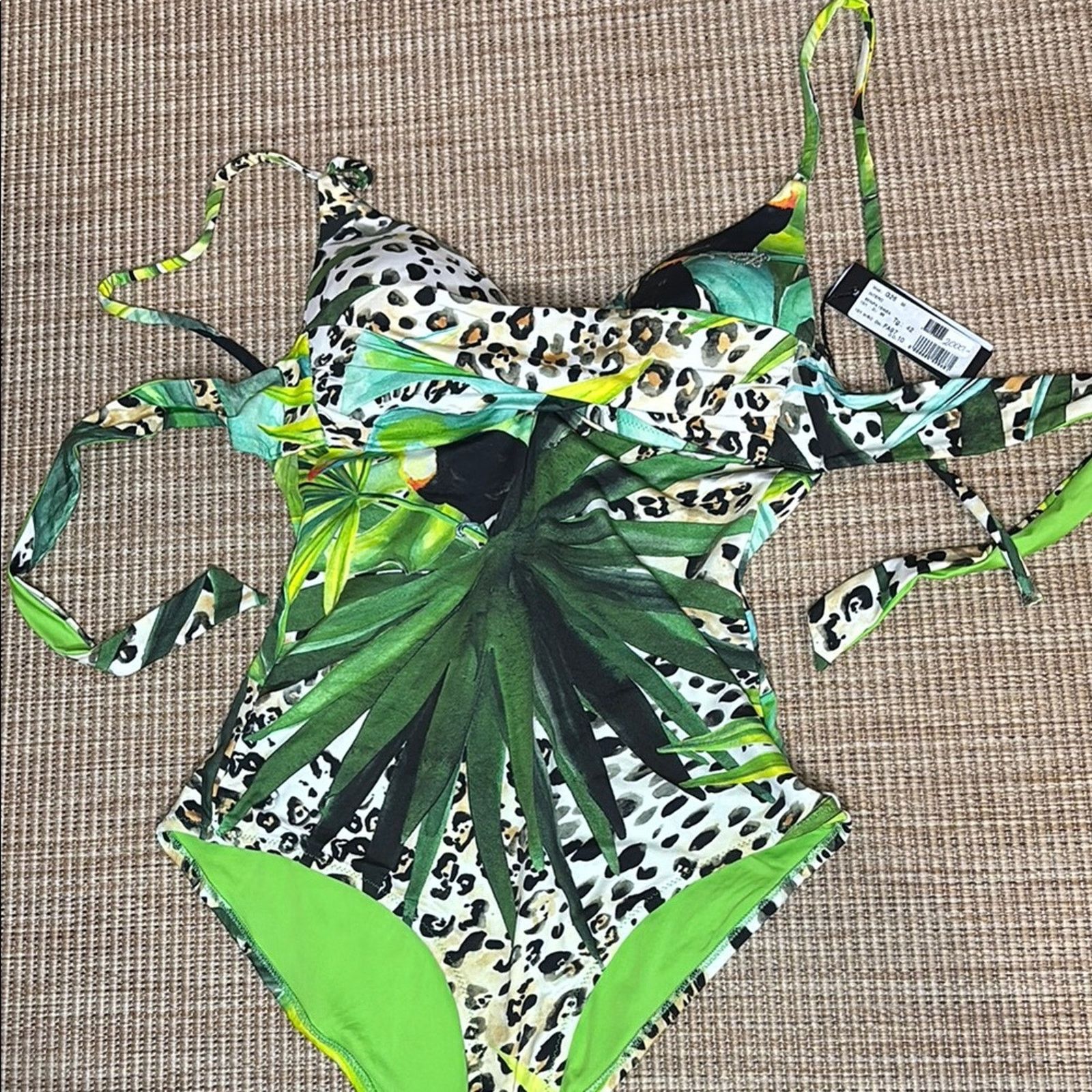 Blumarine NWT Blumarine Green Black Bikini Leopard Green Nature Size S Size ONE SIZE - 3 Thumbnail