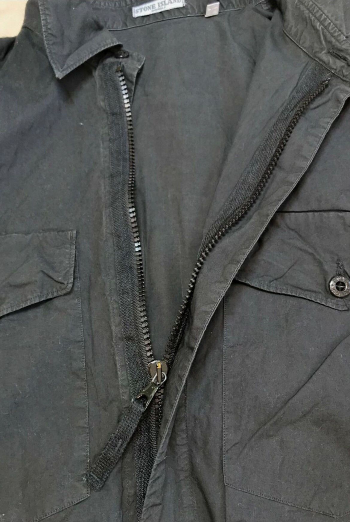 Stone Island × Vintage Stone Island Shirt Dark Black RARE 0559217 overshirt zip Size US M / EU 48-50 / 2 - 8 Thumbnail