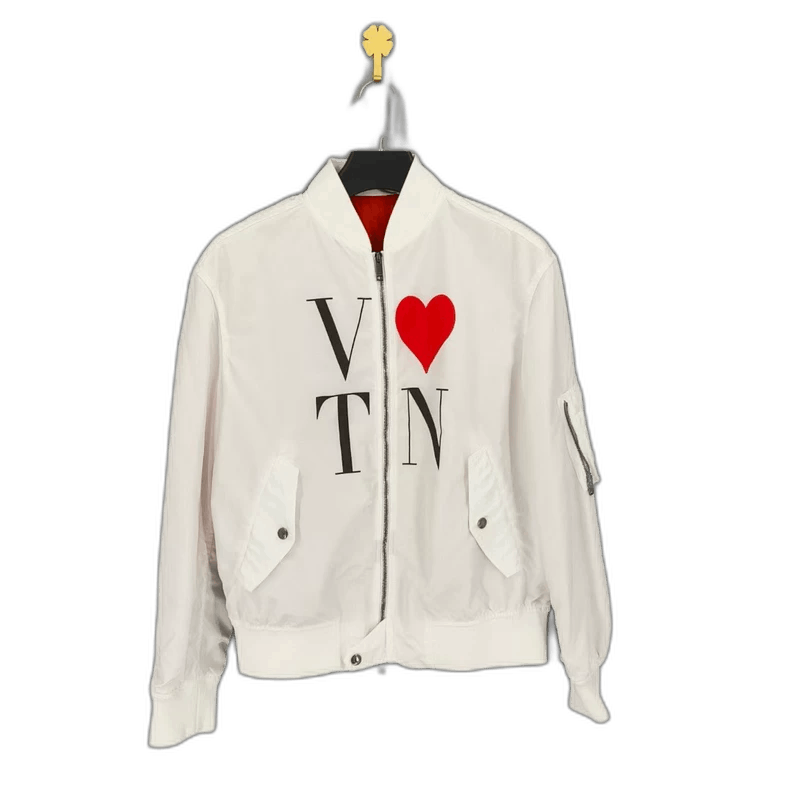 Valentino Valentino White Heart Logo Pilot Jacket Size XL / US 12-14 / IT 48-50 - 1 Thumbnail