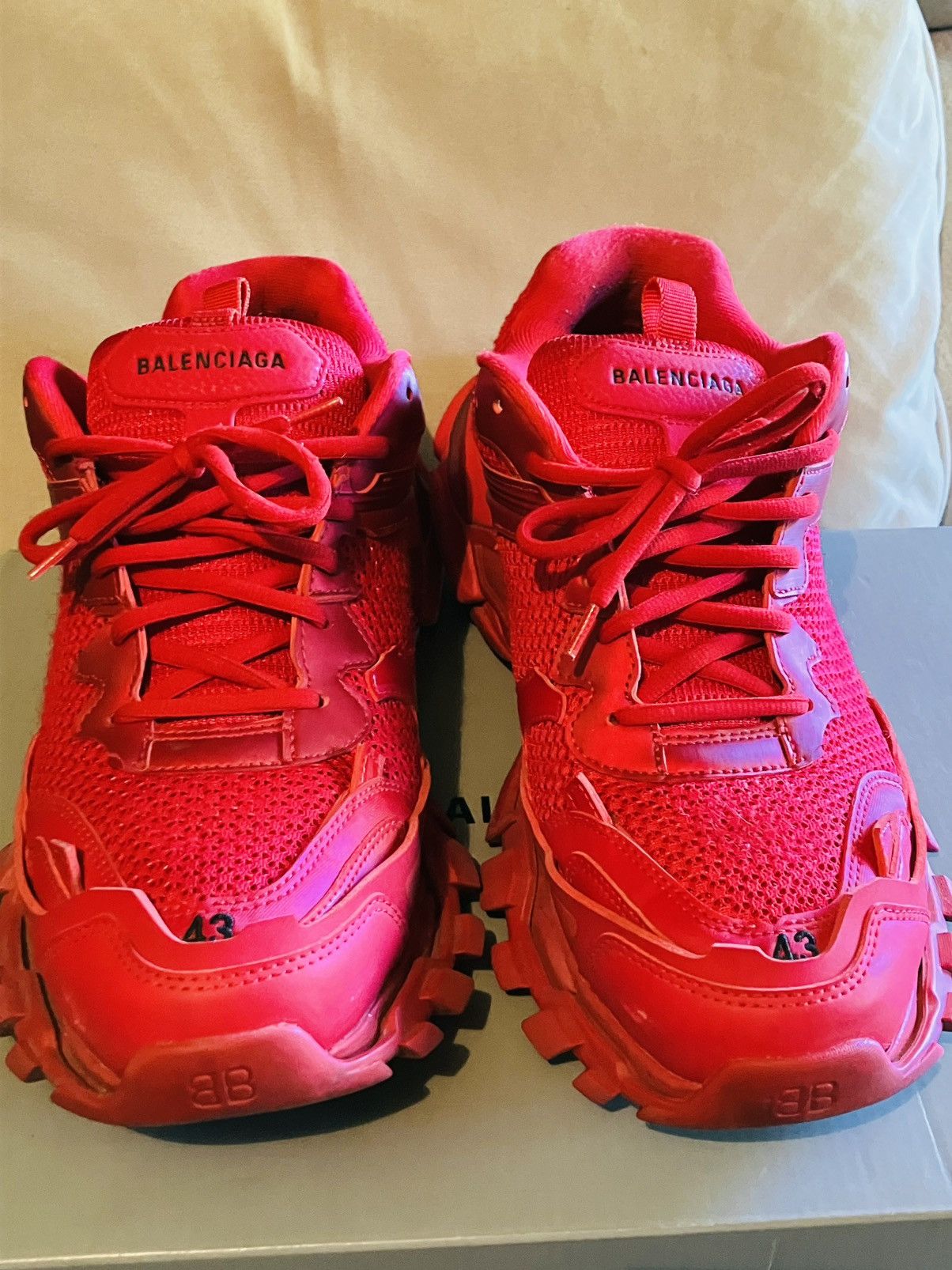 Balenciaga Baenciaga track runner 3 red size 43 US 10 Size US 10 / EU 43 - 2 Thumbnail