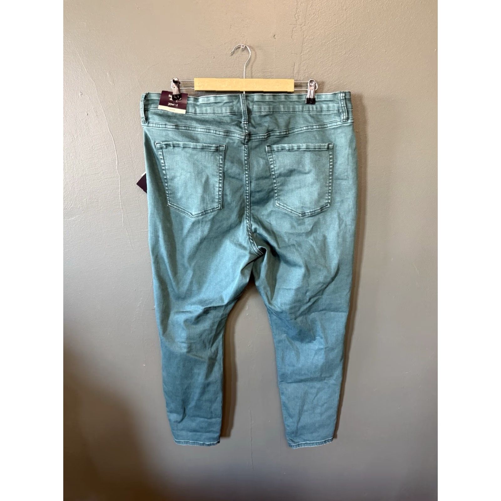 Vintage Ava & Viv Pants Womens 20W Green Cropped Tapered Straight Leg NWT Size 42" / US 20 - 2 Thumbnail