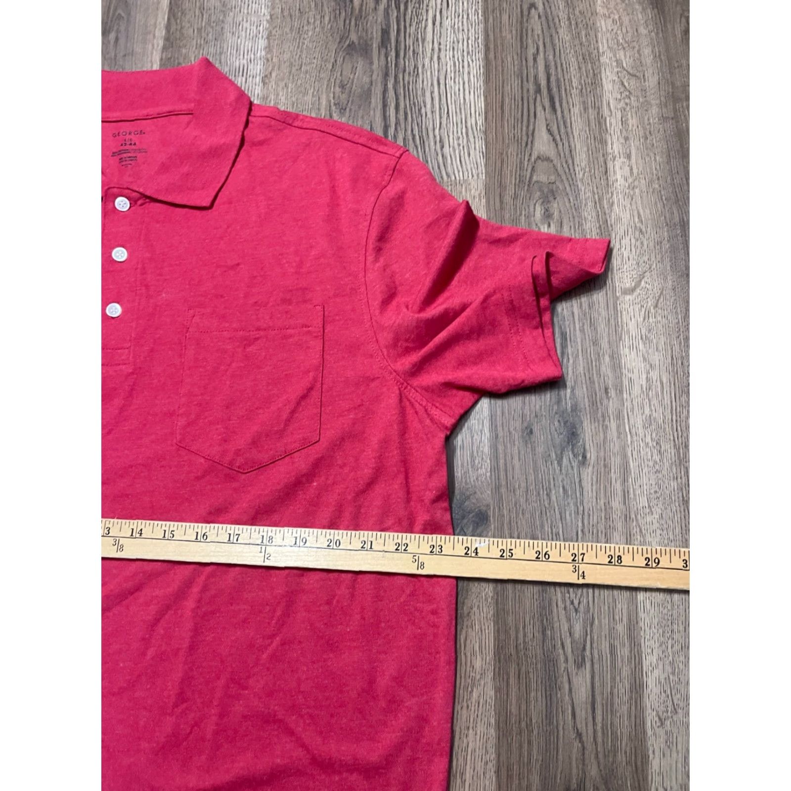 George George Polo Shirt, Men's Large, Red, Short Sleeve, Casual, Regular Fit, Brand George Size US L / EU 52-54 / 3 - 4 Thumbnail