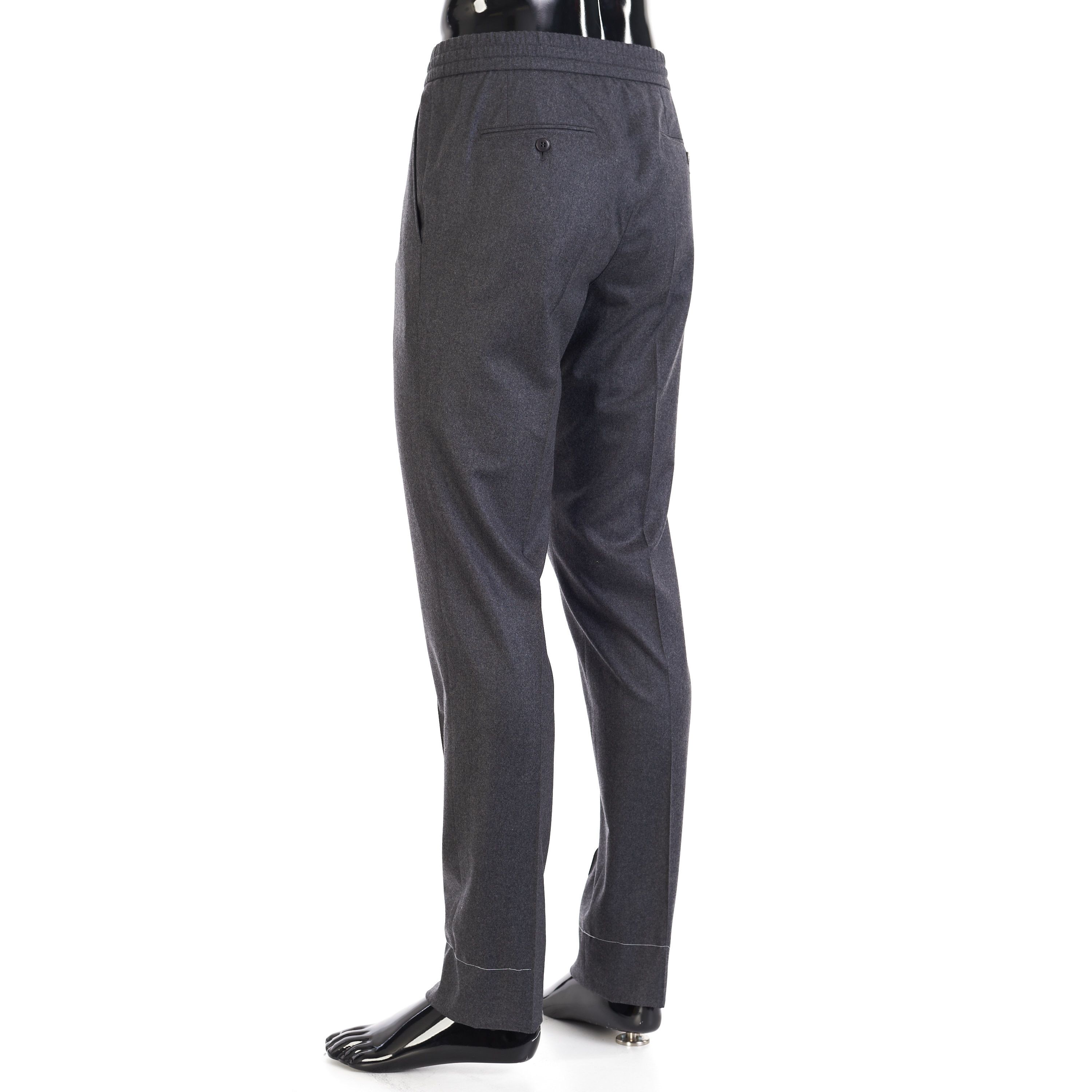 Brioni Gray Sidney Trousers - Cashmere & Wool Flannel, Drawstring Size US 32 / EU 48 - 6 Thumbnail