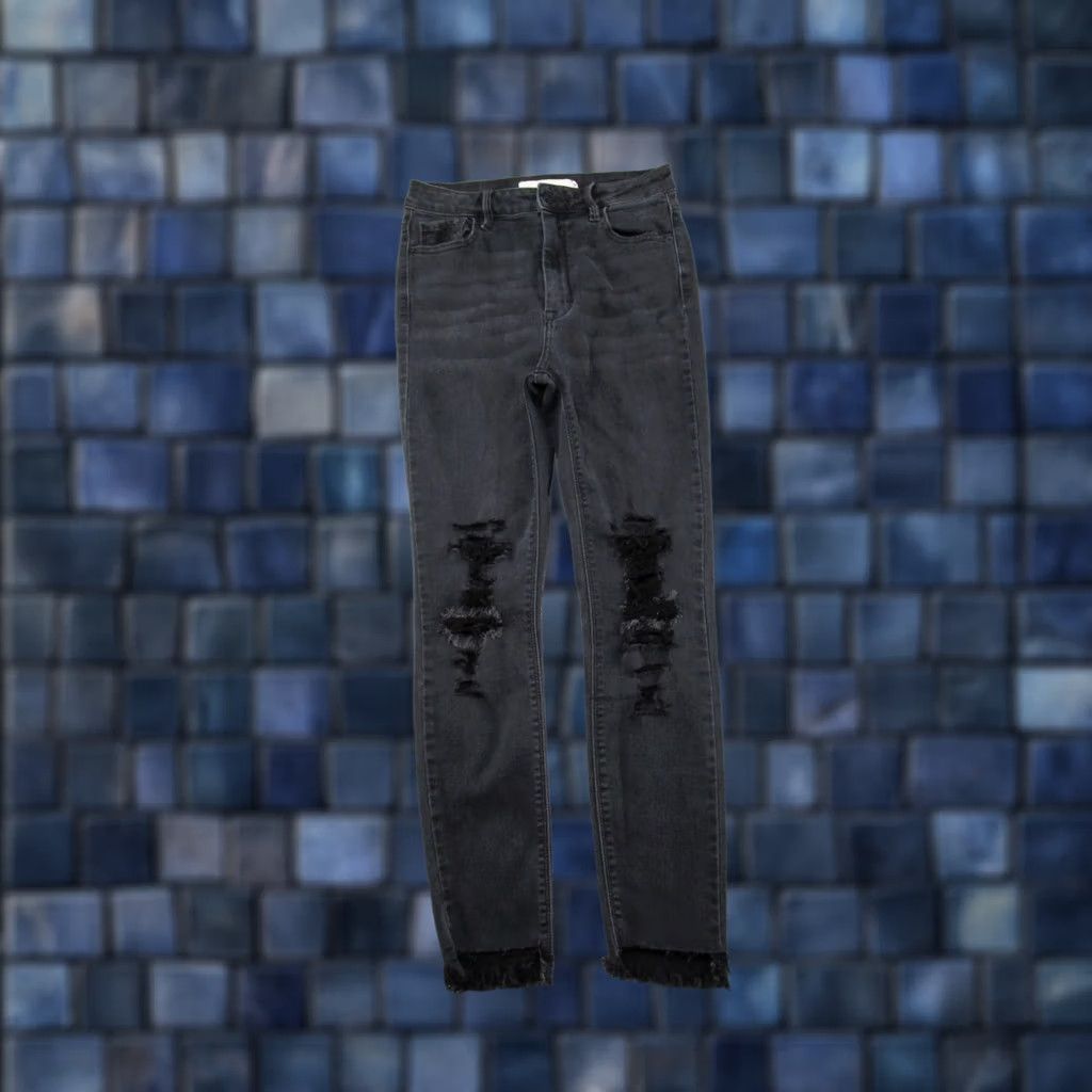 Vintage Hidden Jeans Skinny Distressed Black Stretch Denim Raw Hem Womens Size 27 Size 27" / US 4 / IT 40 - 1 Thumbnail