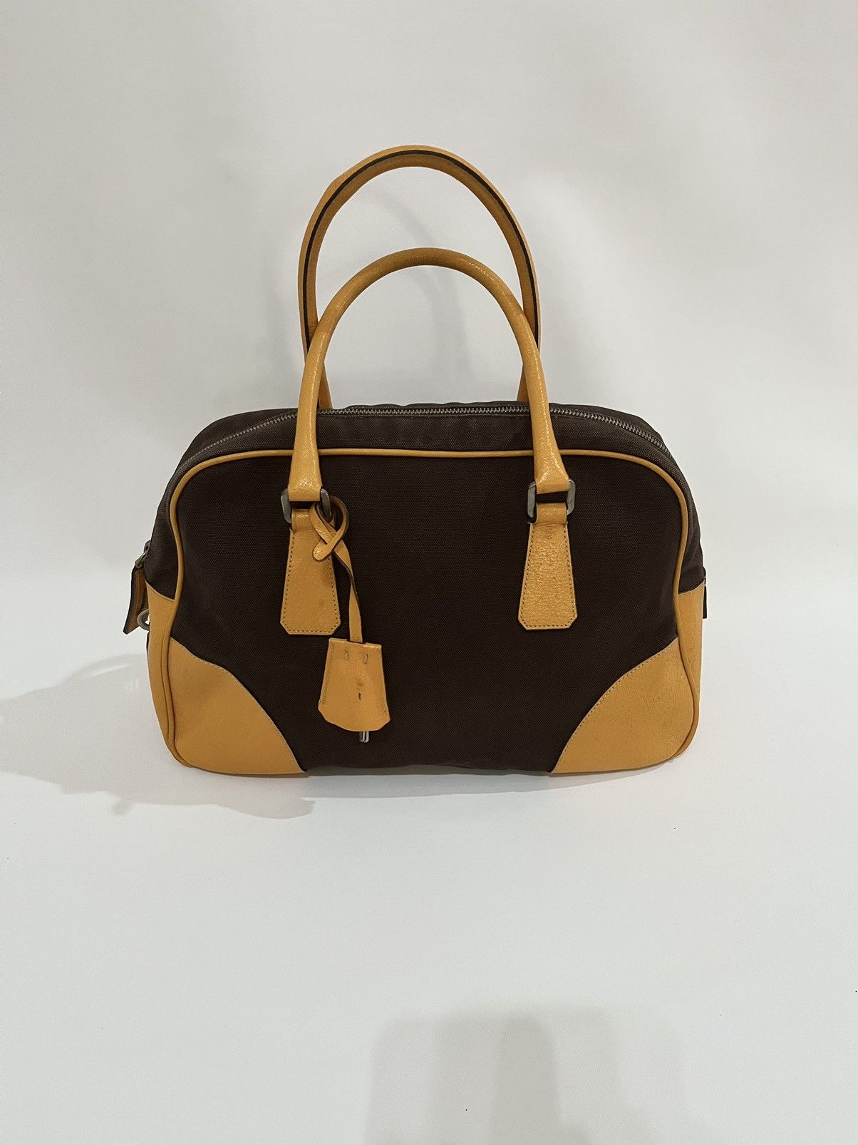 Prada Prada vintage Cinghiale Trimmed Canapa Bowler Bag Authentic Size ONE SIZE - 2 Thumbnail