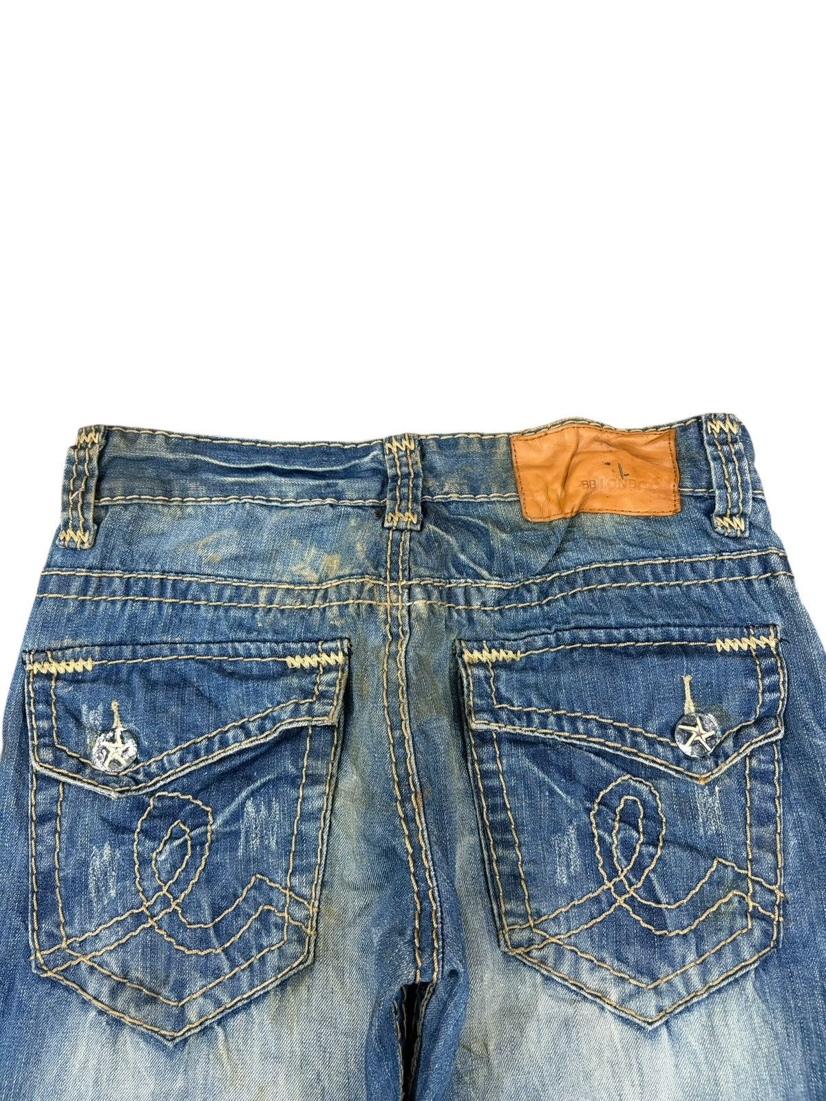 Japanese Brand Vintage BB London Embroidery Honeycomb Mud Wash Loose Jeans Size US 30 / EU 46 - 8 Thumbnail