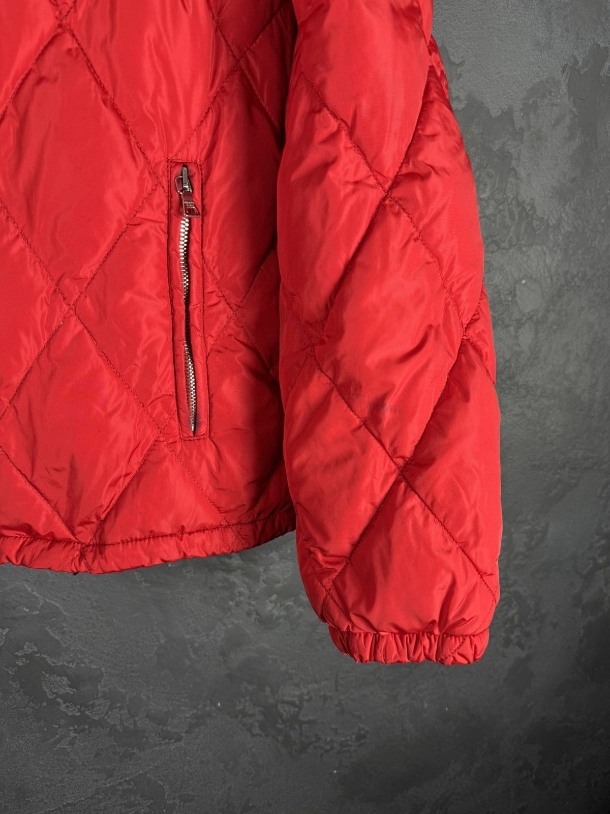 Prada 2008 Prada Red Diamond Women’s Quilted Puffer Jacket Size XL / US 12-14 / IT 48-50 - 20 Thumbnail