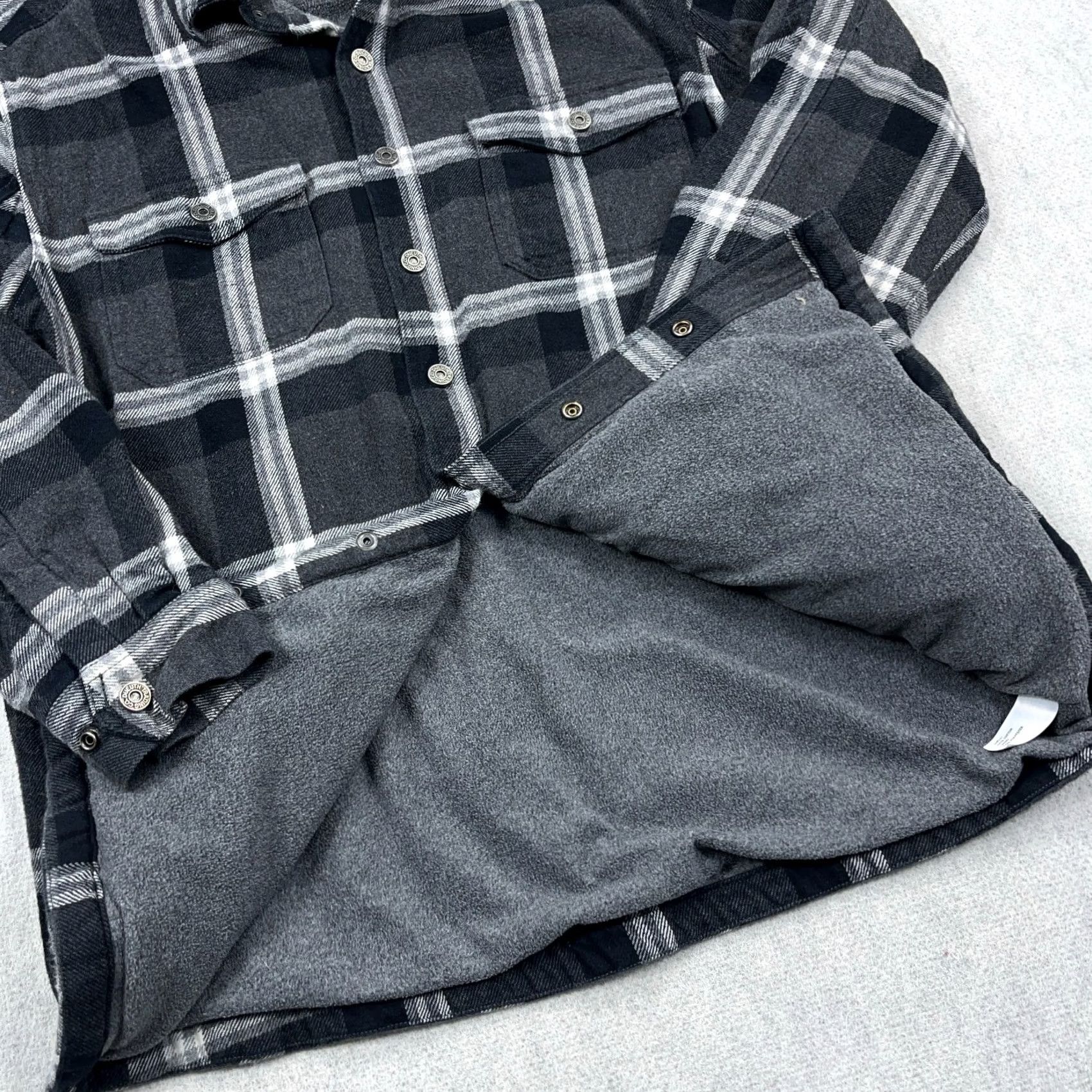 Vintage Duluth Shacket Men XL Gray Plaid Fleece-Lined Over Shirt Jacket Cotton Twill Knit Button Pockets Quilted Vintage: No Size US XL / EU 56 / 4 - 4 Thumbnail