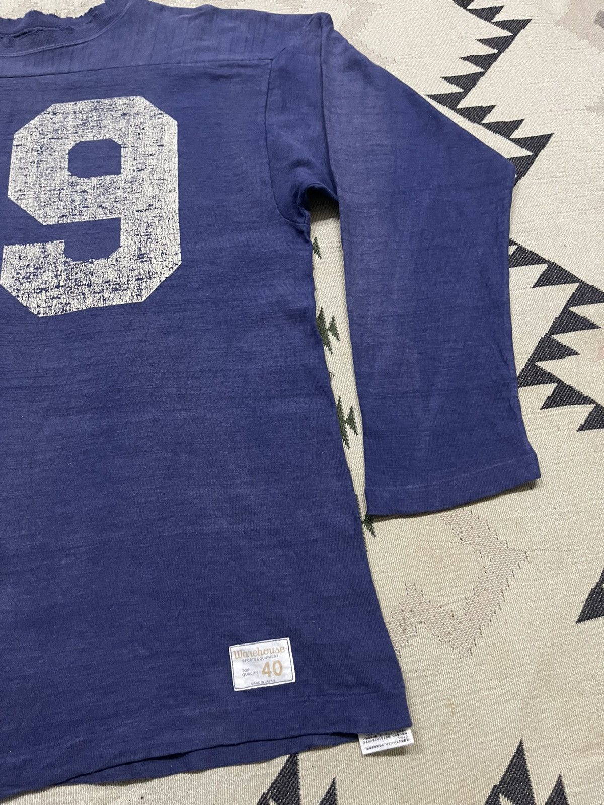 Warehouse & Co. 1990s WAREHOUSE&CO. FOOTBALL LONG SLEEVE TSHIRT DISTRESSED Size US M / EU 48-50 / 2 - 5 Thumbnail