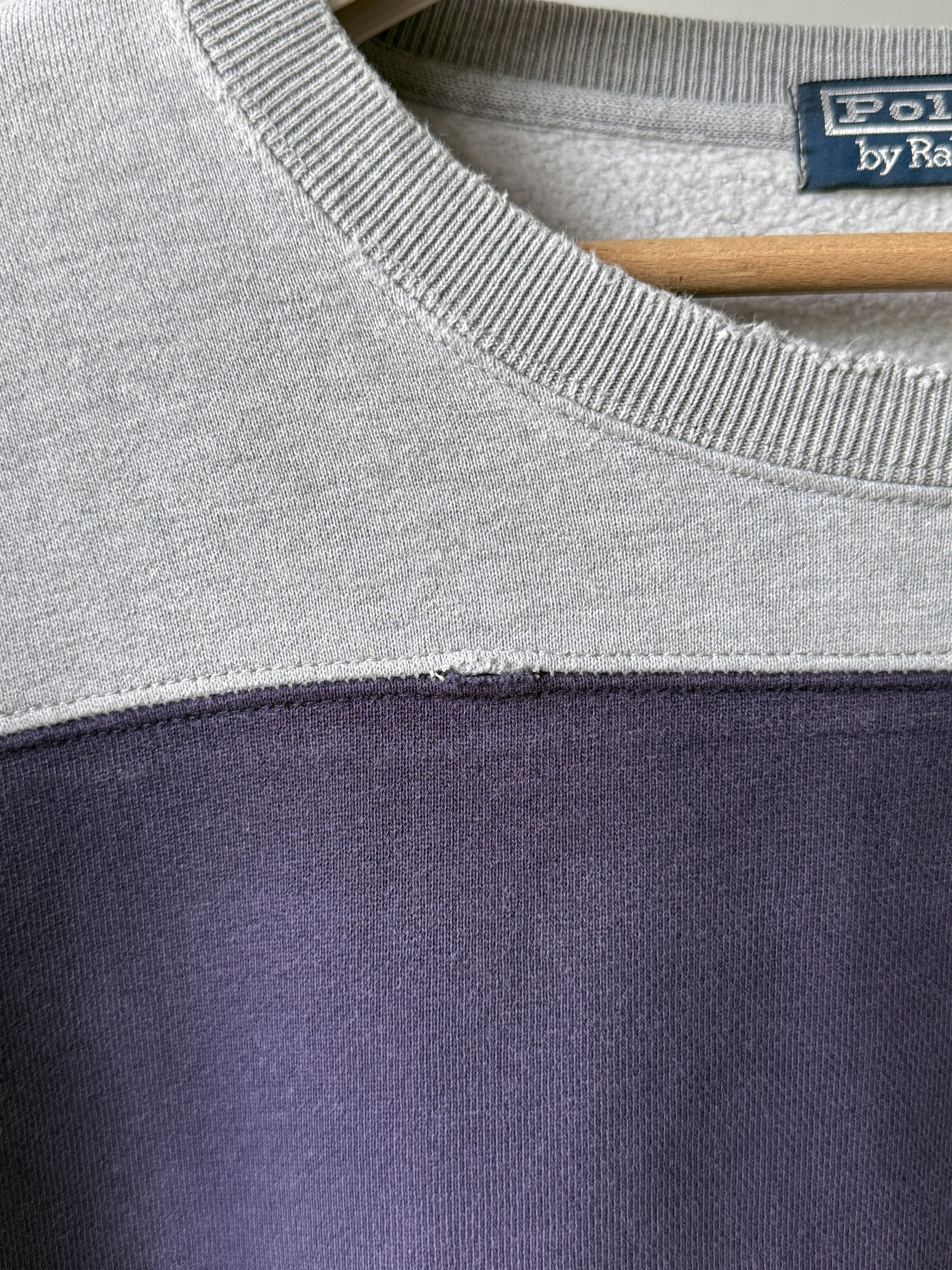 Polo Ralph Lauren Vintage 90's Polo Ralph Lauren Blue Gray Striped Sweatshirt Size US L / EU 52-54 / 3 - 10 Thumbnail