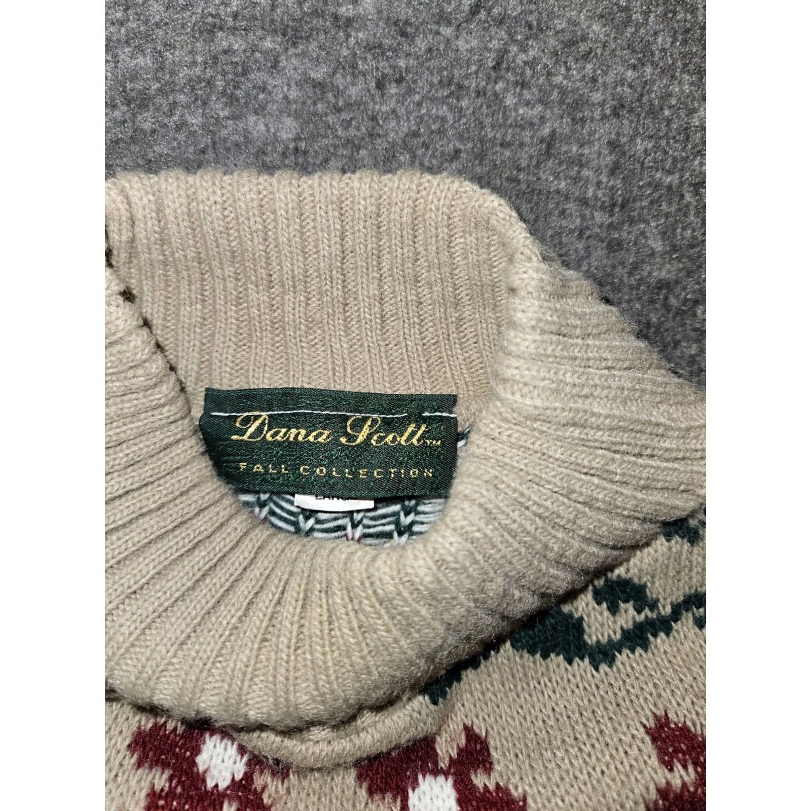 Vintage VINTAGE Dana Scott Pullover Sweater Women's L Beige Paisley 90s Christmas USA Stritched N/A Size L / US 10 / IT 46 - 2 Thumbnail