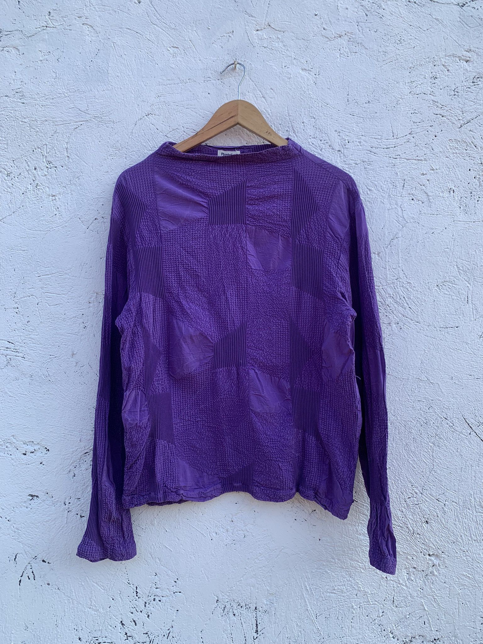 image of Issey Miyake x Vintage Pleated Long Sleeves in Purple, Women's (Size Medium)