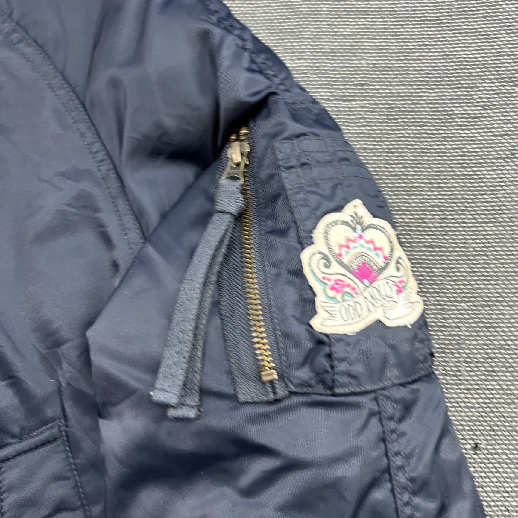 Vintage VINTAGE Odd Molly Womens Bomber Jacket Size 2 Patchwork Embroidered Blue Full Zip Navy Size XS / US 0-2 / IT 36-38 - 6 Thumbnail