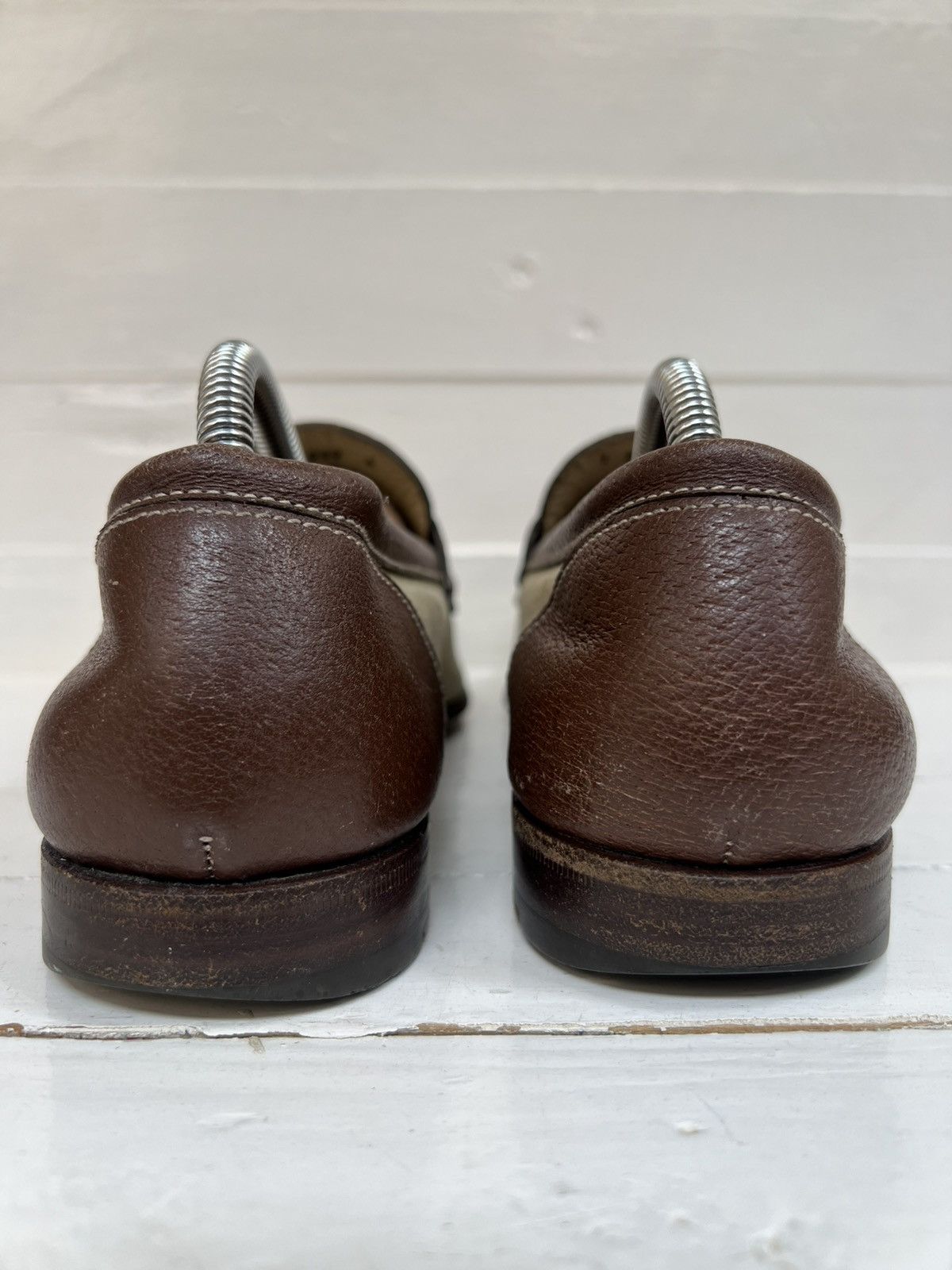 Prada Prada Men's Business Shoes Brown Leather Penny Loafers Size US 7 / EU 40 - 8 Thumbnail