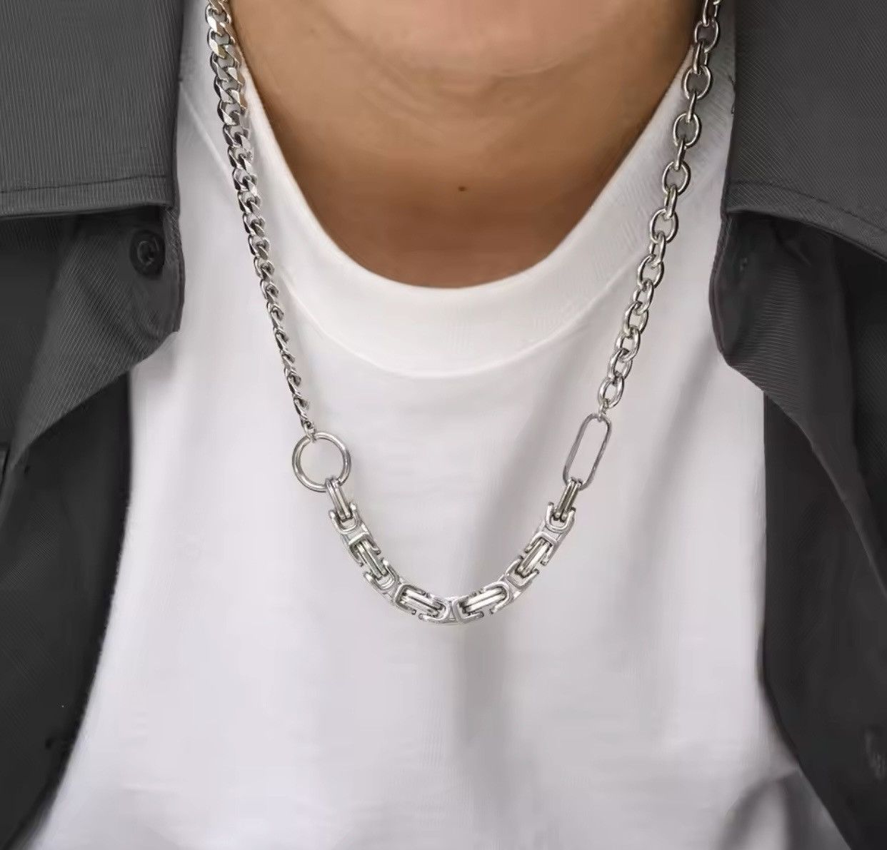 Jewelry Punk Byzantine Chain Necklace Size ONE SIZE - 1 Thumbnail
