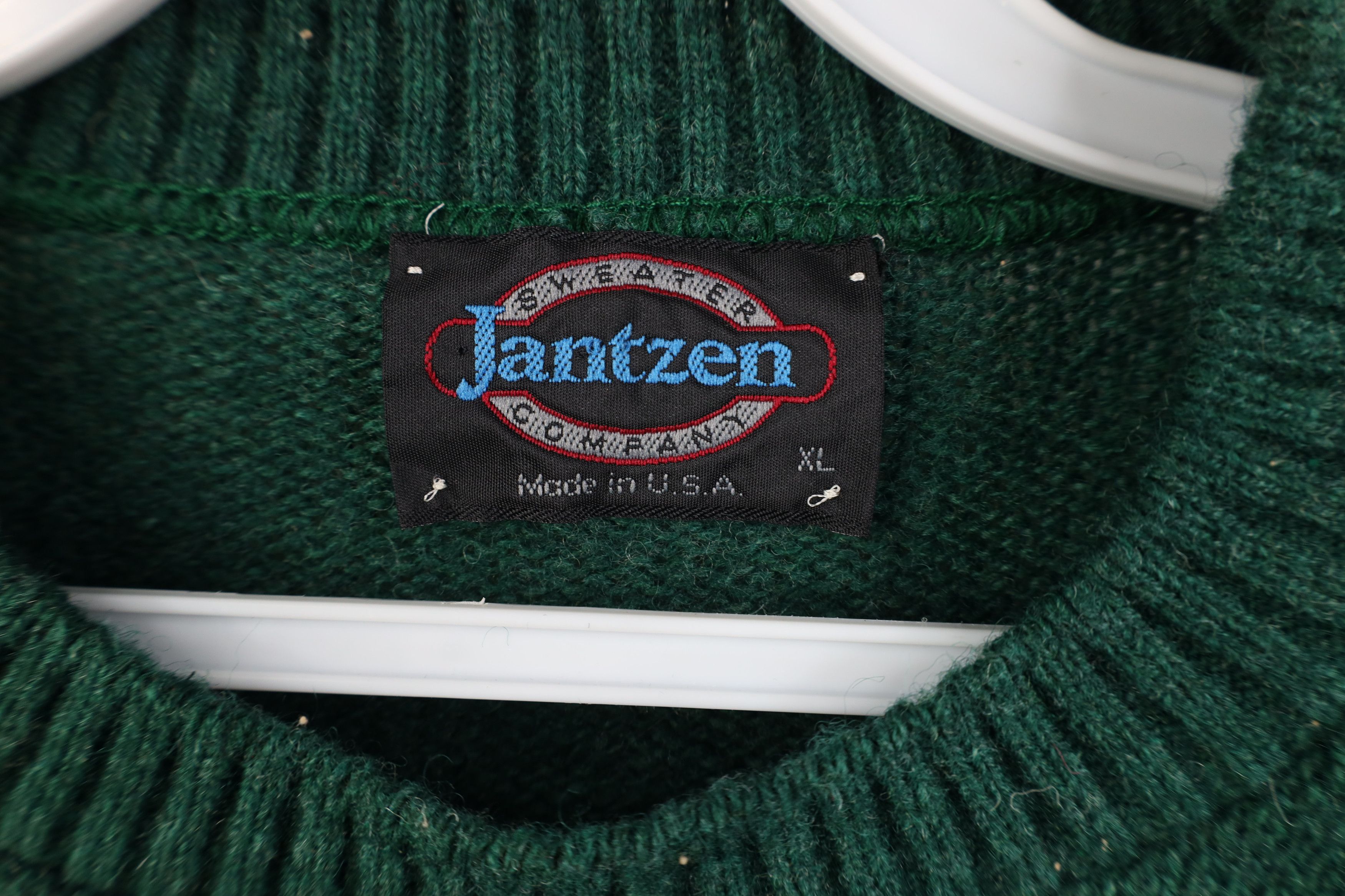 Vintage Vintage 70s Streetwear Knit Crewneck Sweater Green USA Size US XL / EU 56 / 4 - 5 Thumbnail