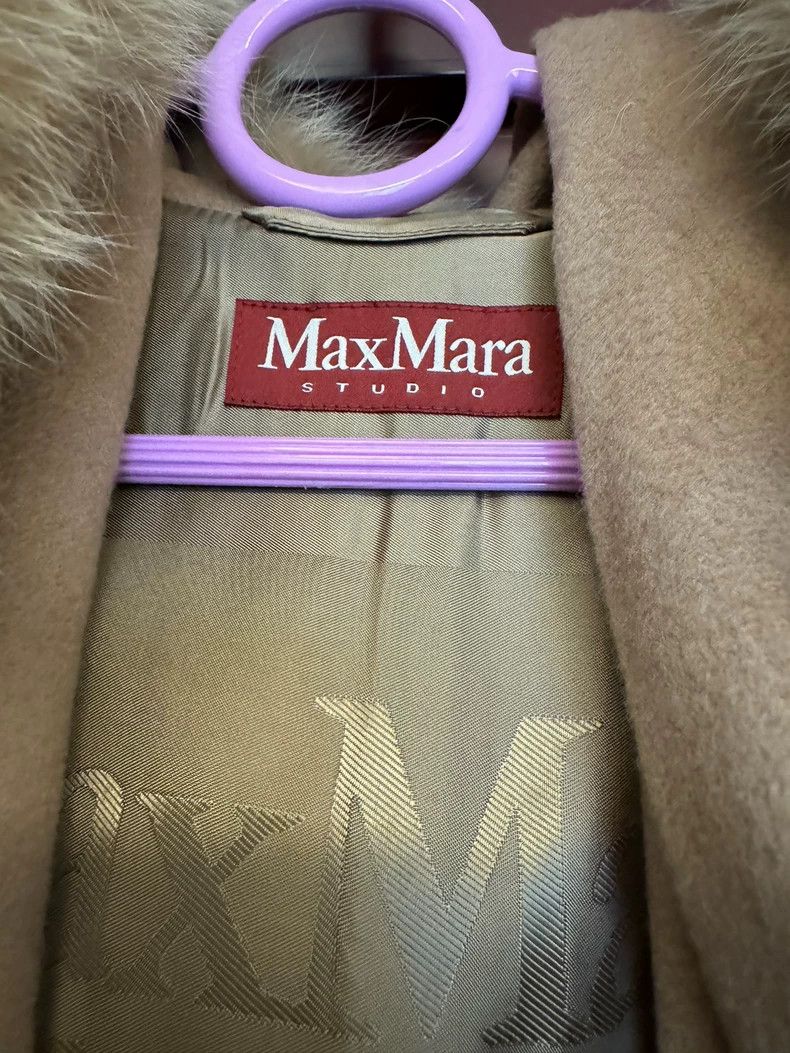 Max Mara Max Mara Classic Red Label 36 Beige White Fur Collar Coat Size S / US 4 / IT 40 - 2 Thumbnail