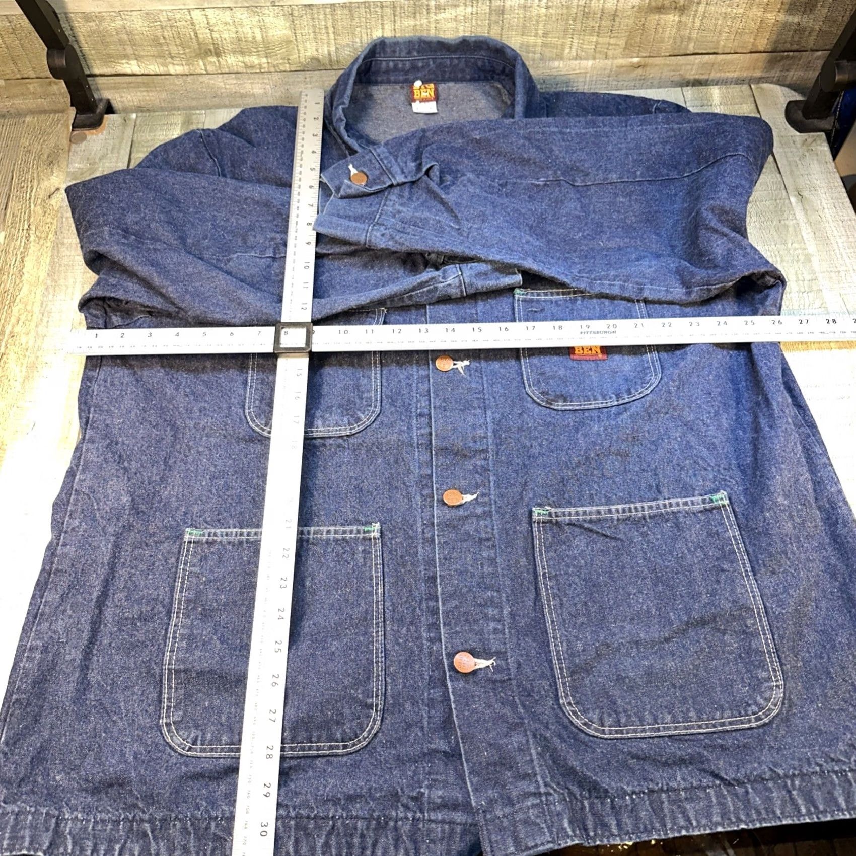 Denime VINTAGE Big Ben Denim Chore Coat Men 50 Regular Blue USA Made Workwear City of Chicago Union Coat Size US M / EU 48-50 / 2 - 3 Thumbnail
