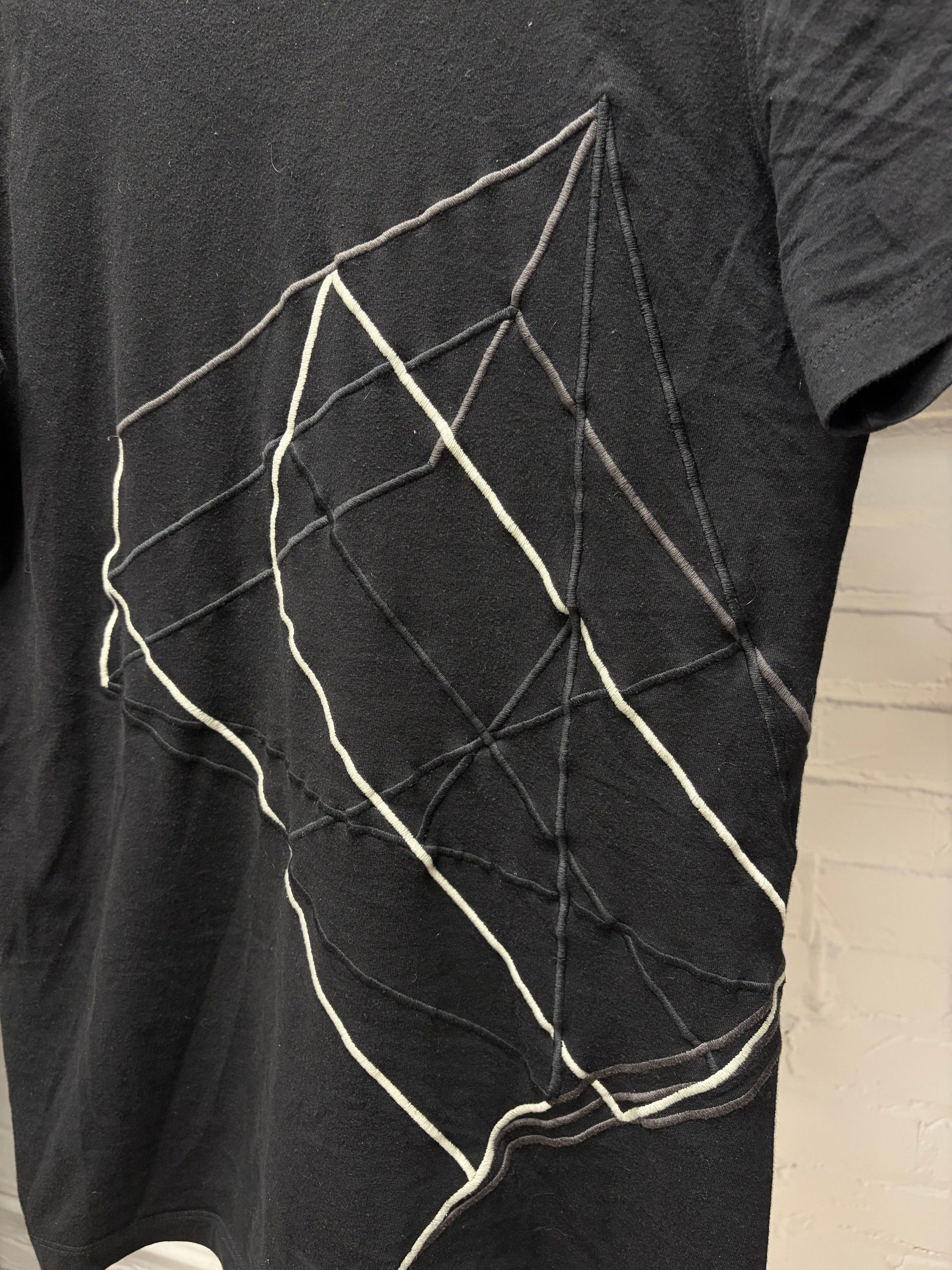 Rick Owens SS2019 Rick Owens ‘Geometric’ Embroidered Black Logo T-Shirt Size US XS / EU 42 / 0 - 2 Thumbnail