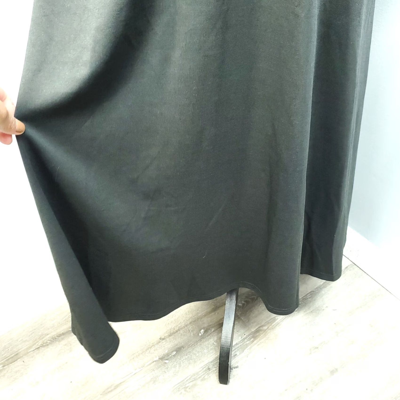 Vintage Stylewe Silky Dress Womens S Black Empire Waist Plunge V-Neck Back Zip Long Sleeve Casual Dress Size S / US 4 / IT 40 - 4 Thumbnail