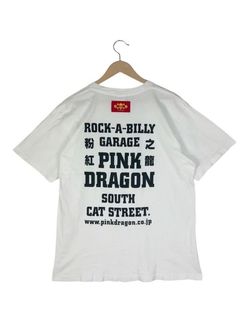 Japanese Brand Vintage Cream Soda X Pink Dragon Rocakbilly Garage T Shirt Size US L / EU 52-54 / 3 - 2 Thumbnail