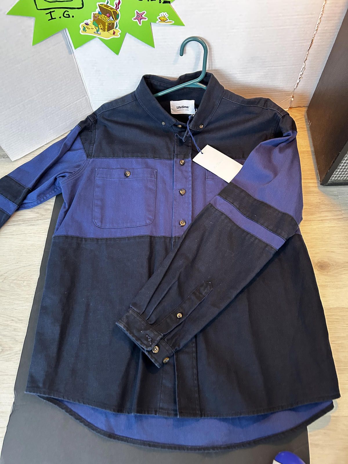 Other Lifetime Collective Block Denim Shirt Size M NWT Deadstock Size US M / EU 48-50 / 2 - 6 Thumbnail