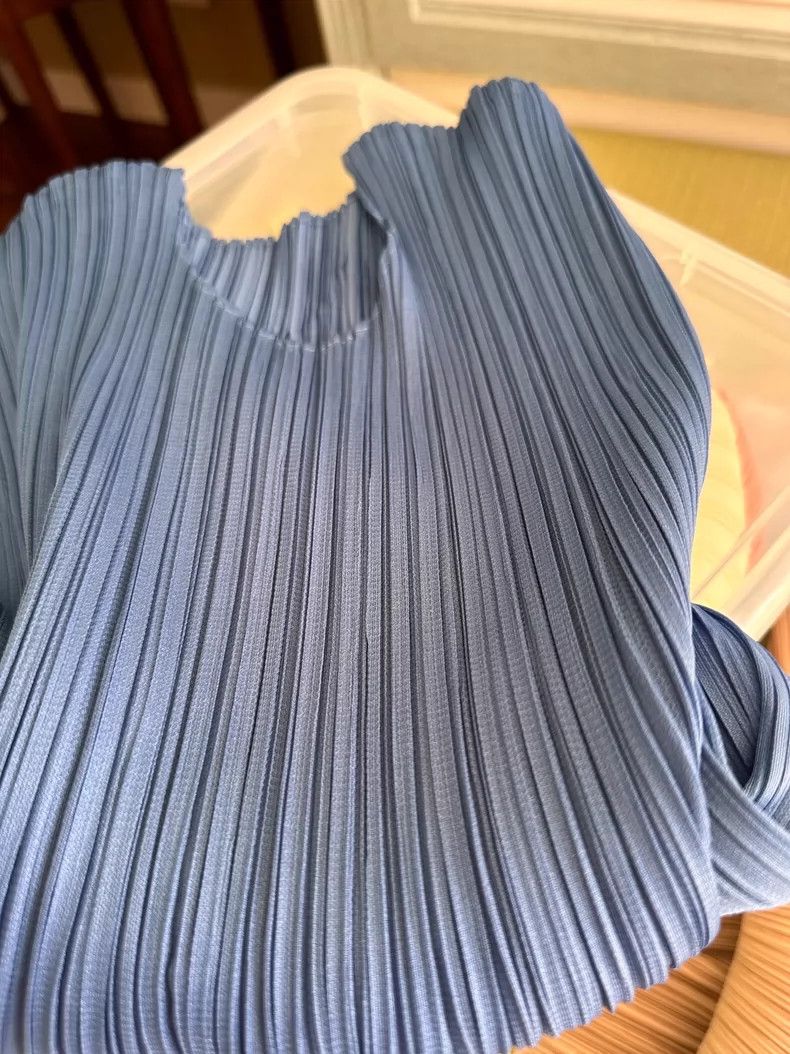 Issey Miyake issey miyake size:one size Blue short-sleeved top 2505-Nex Size XXS / US 00 / IT 34 - 6 Thumbnail