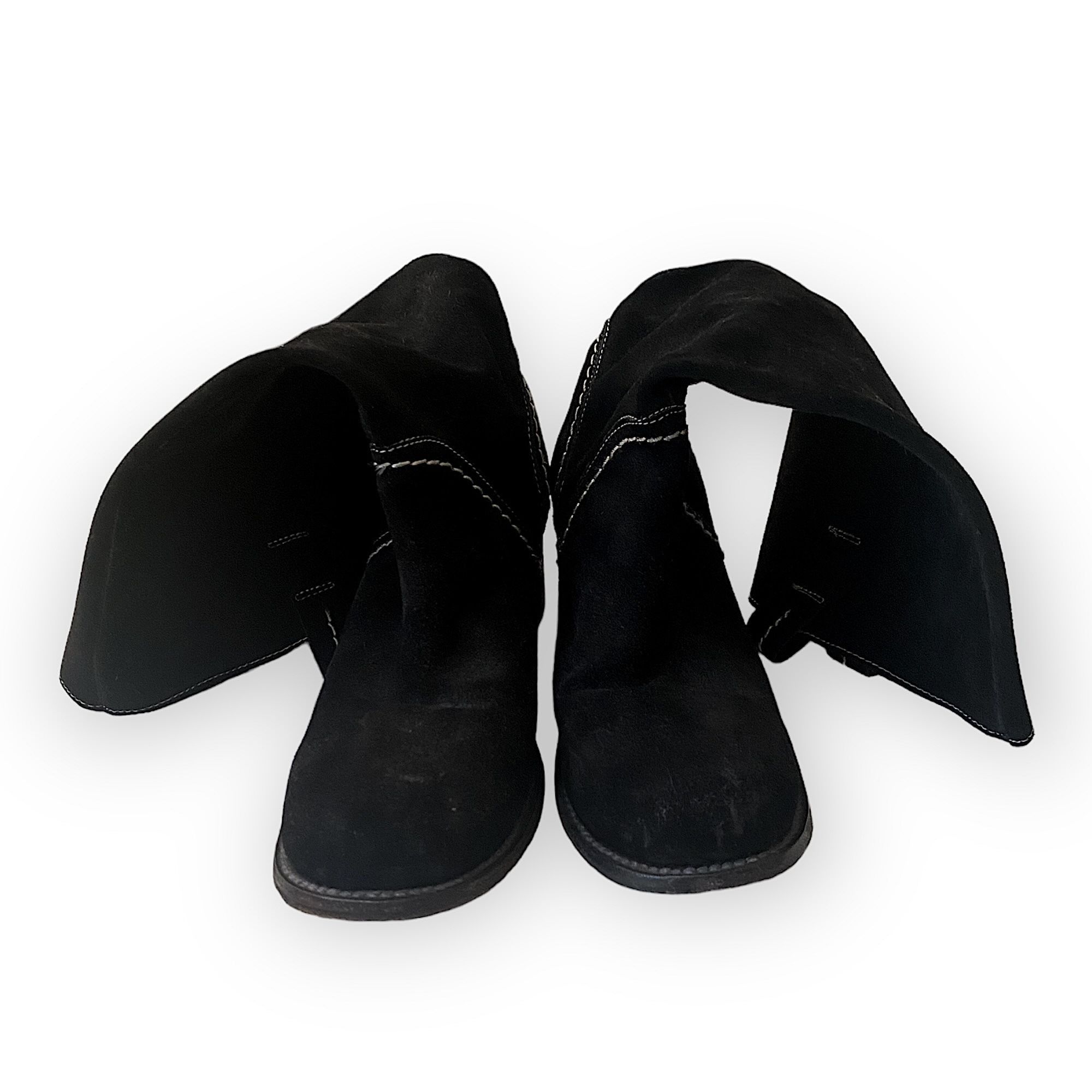 Bed Stu Bed Stu Black Suede Mid Calf Boots, chunky heel, Size 6 Size US 6 / IT 36 - 3 Thumbnail