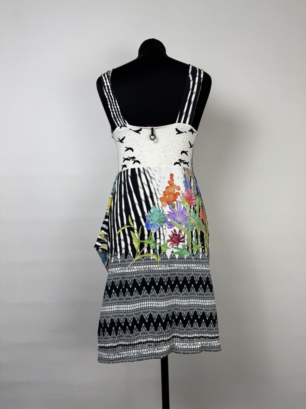 Jean Paul Gaultier Save The Queen Asymmetrical Printed Colorful Abstract Dress Size L / US 10 / IT 46 - 4 Thumbnail