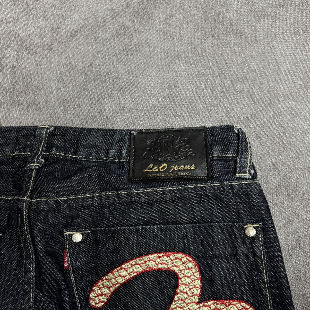 Designer × Japanese Brand × Vintage Crazy Vintage Denim Pants embroidered logo y2k Size US 32 / EU 48 - 8 Thumbnail
