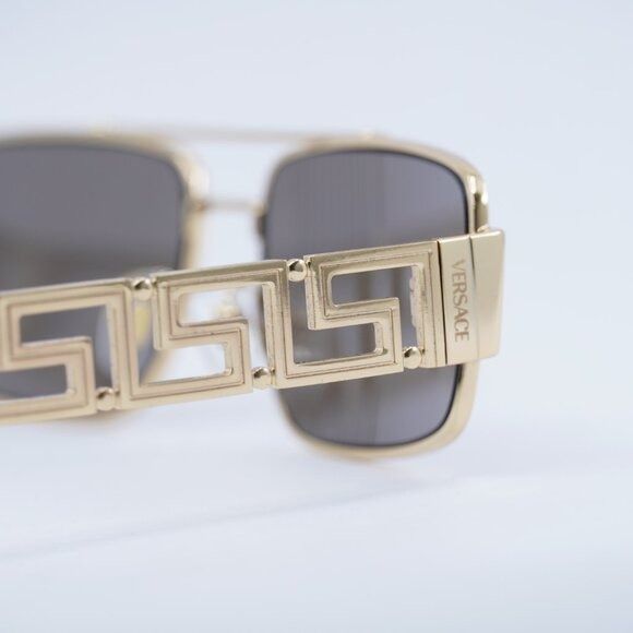 Versace Versace VE2257 10025A Sunglasses Gold Rectangle Frame Size ONE SIZE - 7 Thumbnail