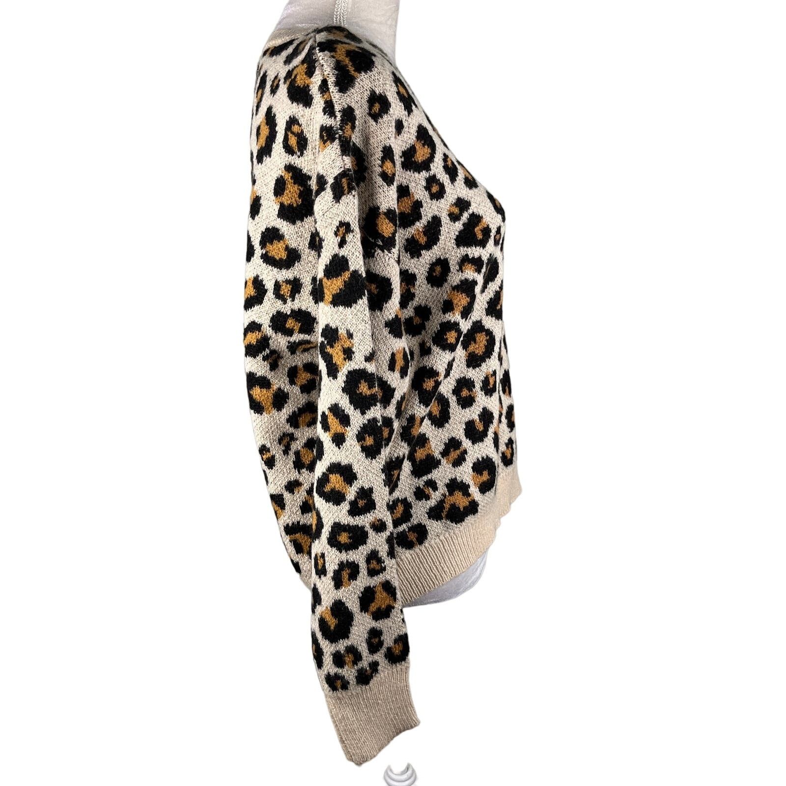 Other Knox Rose Leopard Sweater Medium Crew Pullover New Size M / US 6-8 / IT 42-44 - 12 Thumbnail