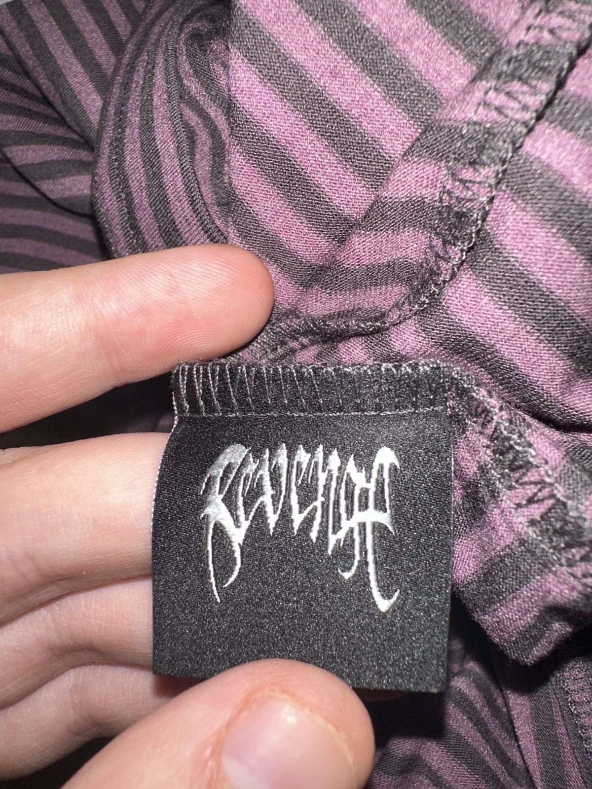 Revenge X Bad Striped Long Sleeve Purple/Black Size US XL / EU 56 / 4 - 7 Thumbnail