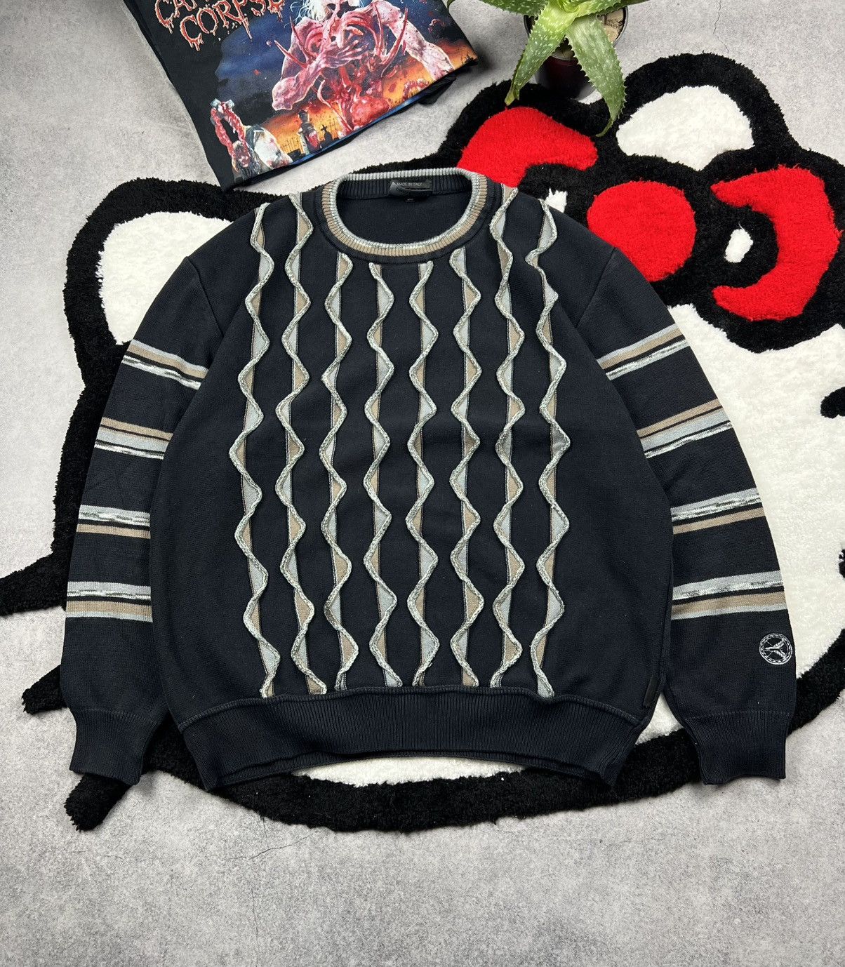 Vintage Carlo Colucci 3D Cable Coogi Style Y2K Sweater