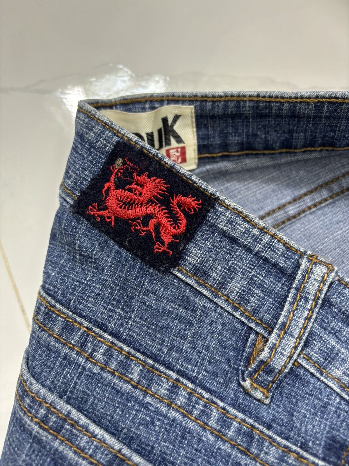 If Six Was Nine × Kapital Vintage Japanese Dragon Embroidery Gouk Flare Jeans Distress Size US 29 - 10 Thumbnail