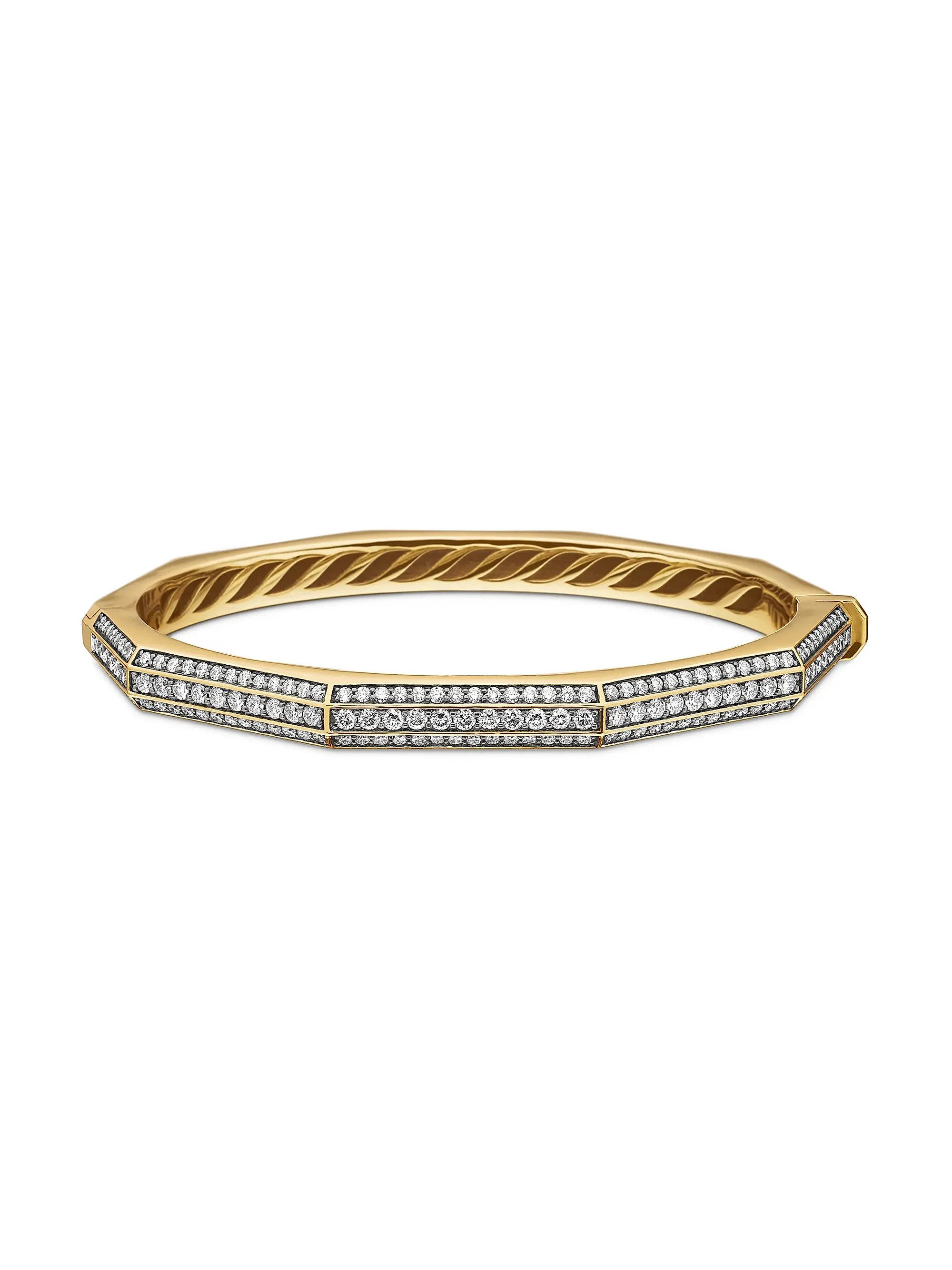 David Yurman oc11z0625 Size: M / Carlyle 18K Gold & Diamonds Bracelet Size ONE SIZE - 4 Thumbnail