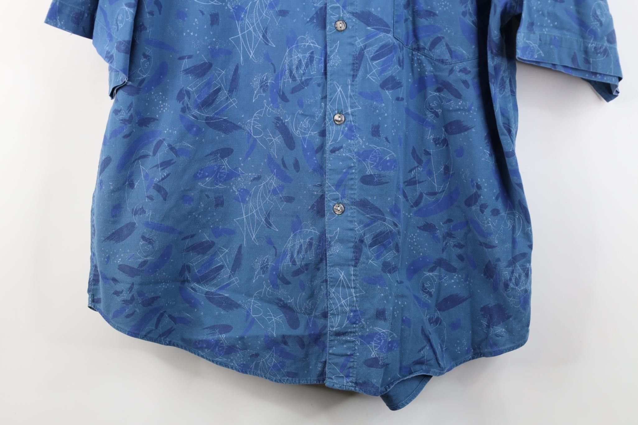 Vintage Vintage 90s Streetwear Abstract Surf Beach Button Shirt Blue Size US L / EU 52-54 / 3 - 3 Thumbnail