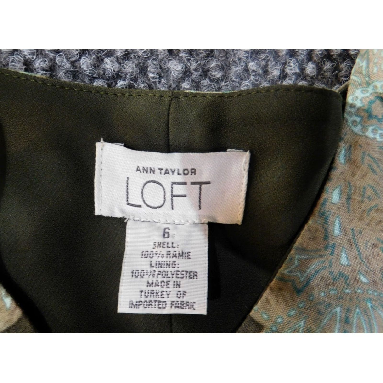Ann Taylor Loft Blouse Women's Sleeveless Green Floral Ramie Lined Round Neck Casual Size 6 Regular Size M / US 6-8 / IT 42-44 - 4 Thumbnail