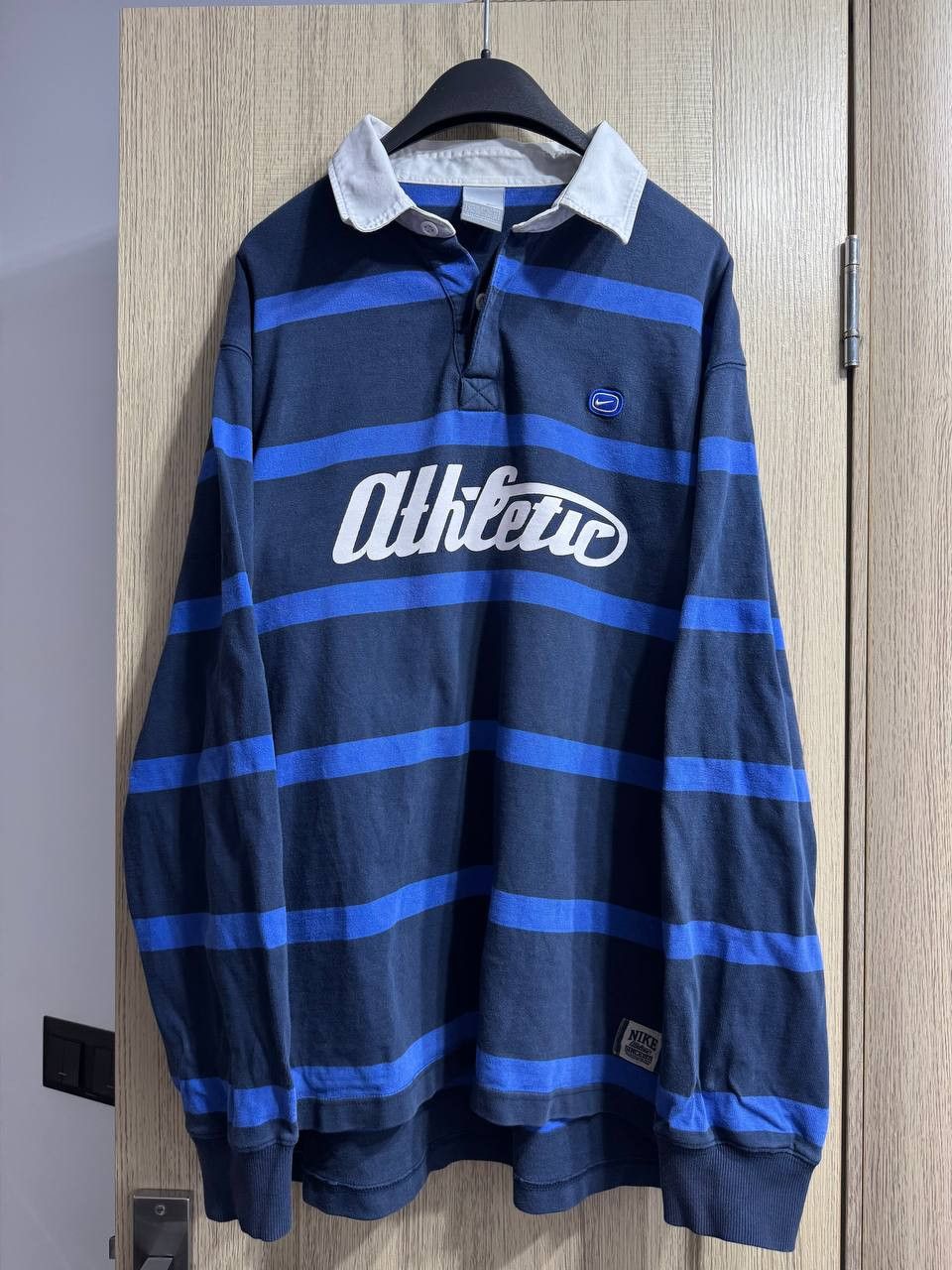 Nike Vintage Nike Athletic Drill Rugby Shirt Long Sleeve Size US XL / EU 56 / 4 - 5 Thumbnail