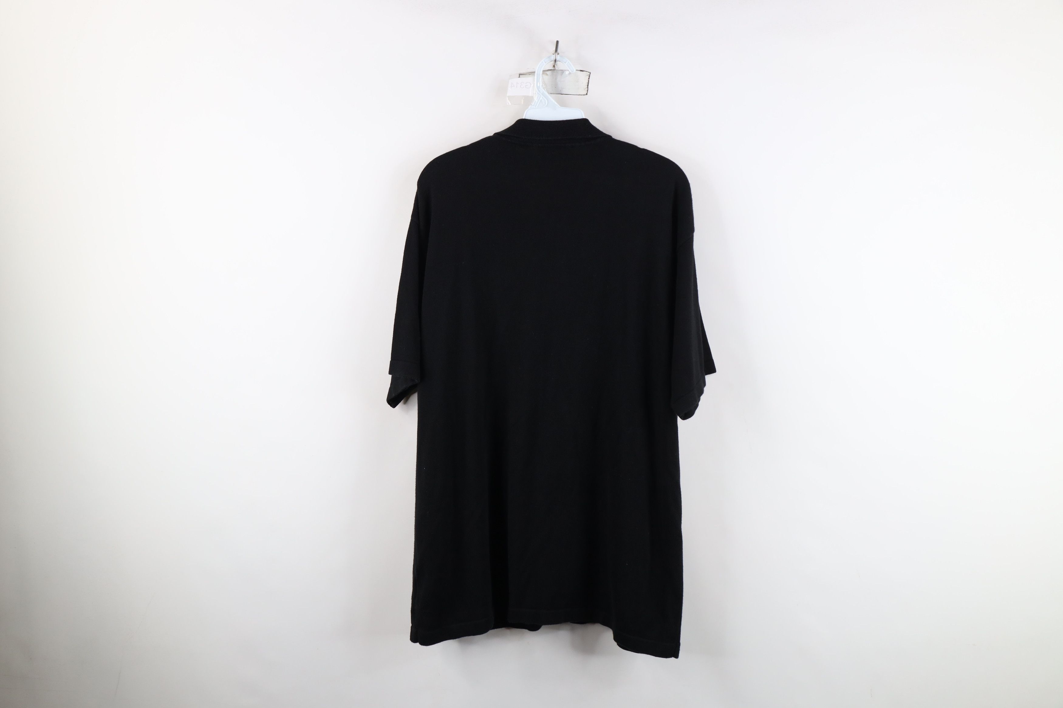 Vintage Vintage 90s Streetwear Blank Cable Knit Collared Polo Black Size US L / EU 52-54 / 3 - 11 Thumbnail
