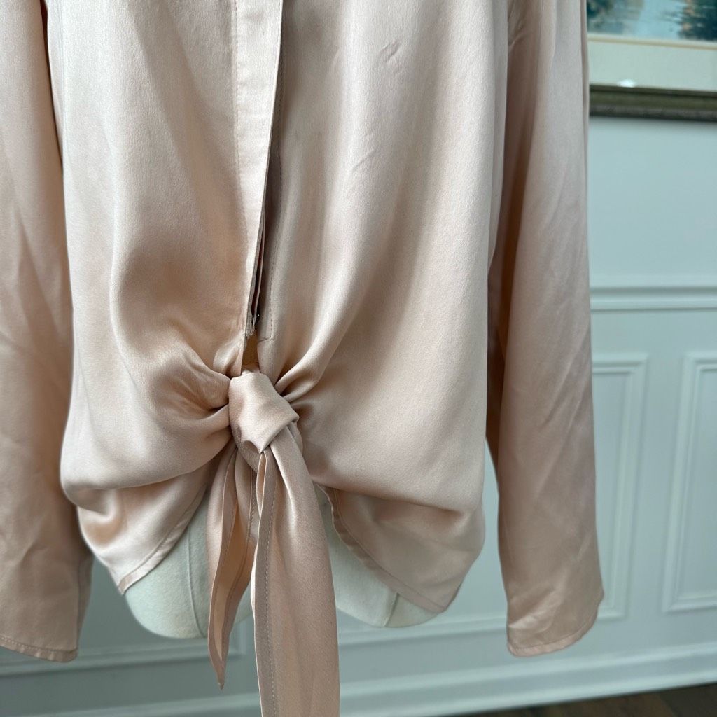 Other Finley Lindy 100% Silk Blouse Knot Front Wine Bar Blush Pink Size S / US 4 / IT 40 - 3 Thumbnail