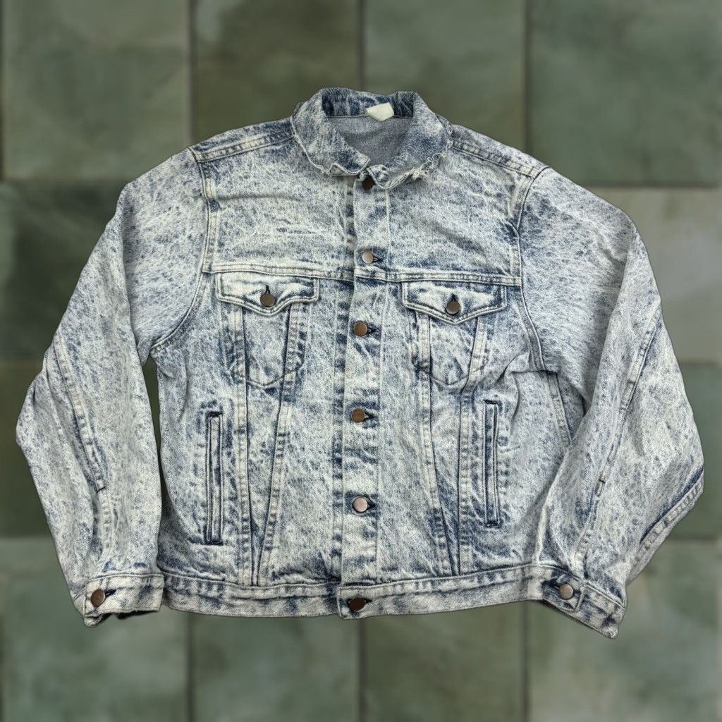 Denime VINTAGE Denim Jacket Male M Blue 80s Denim Jacket Vintage Acid Washed Worn 80s American男性 Size US M / EU 48-50 / 2 - 1 Thumbnail