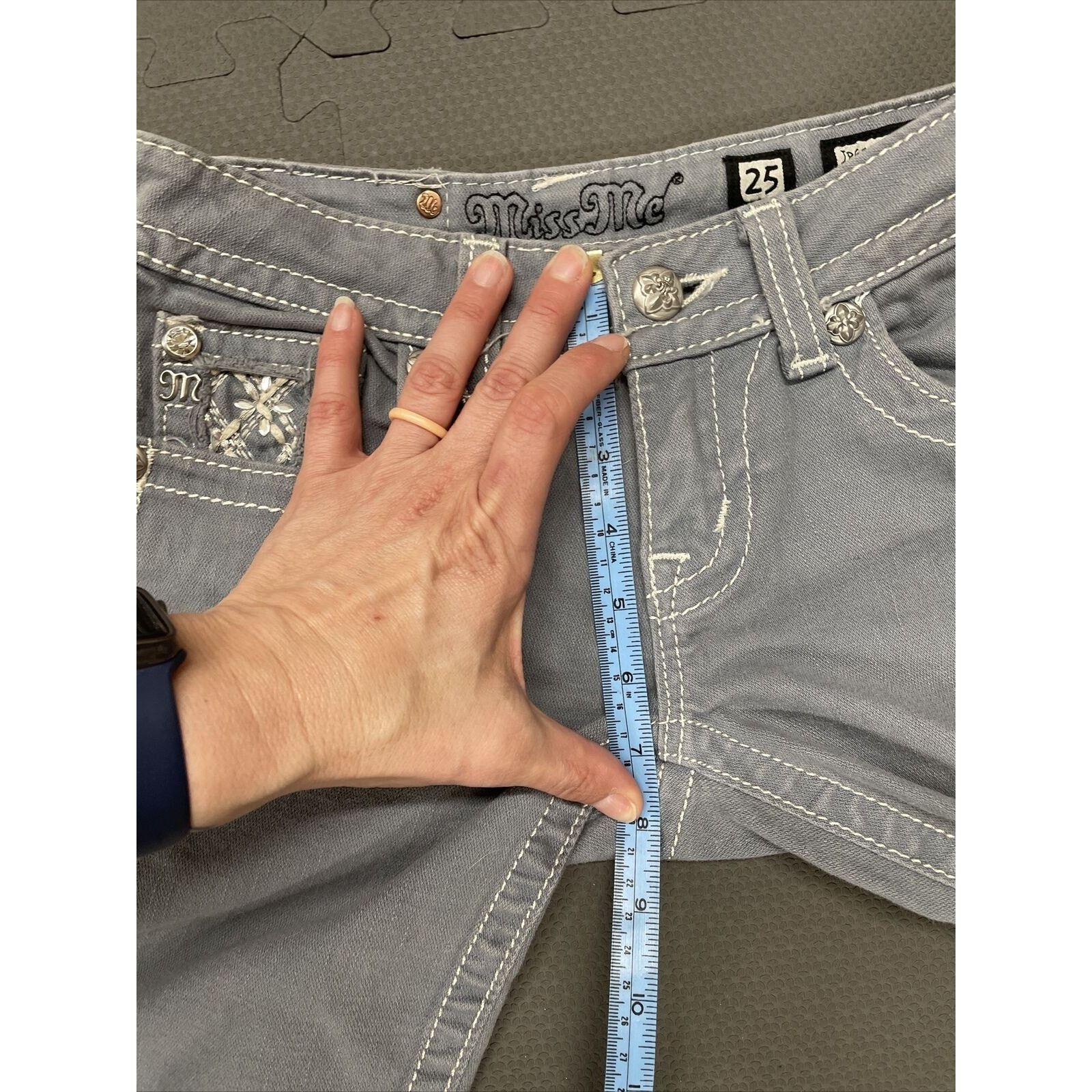 Miss Me WOMENS MISS ME JP611052 SKINNY SLATE GRAY DENIM JEANS SZ 25 Size 25" / US 0 / IT 36 - 6 Thumbnail