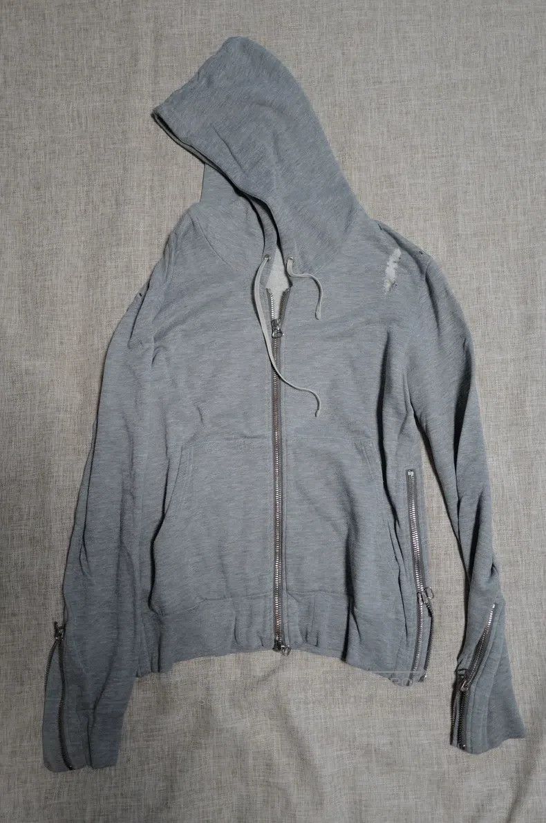 Balmain BALMAIN Distressed zipper hooded sweatshirt Size US S / EU 44-46 / 1 - 7 Thumbnail