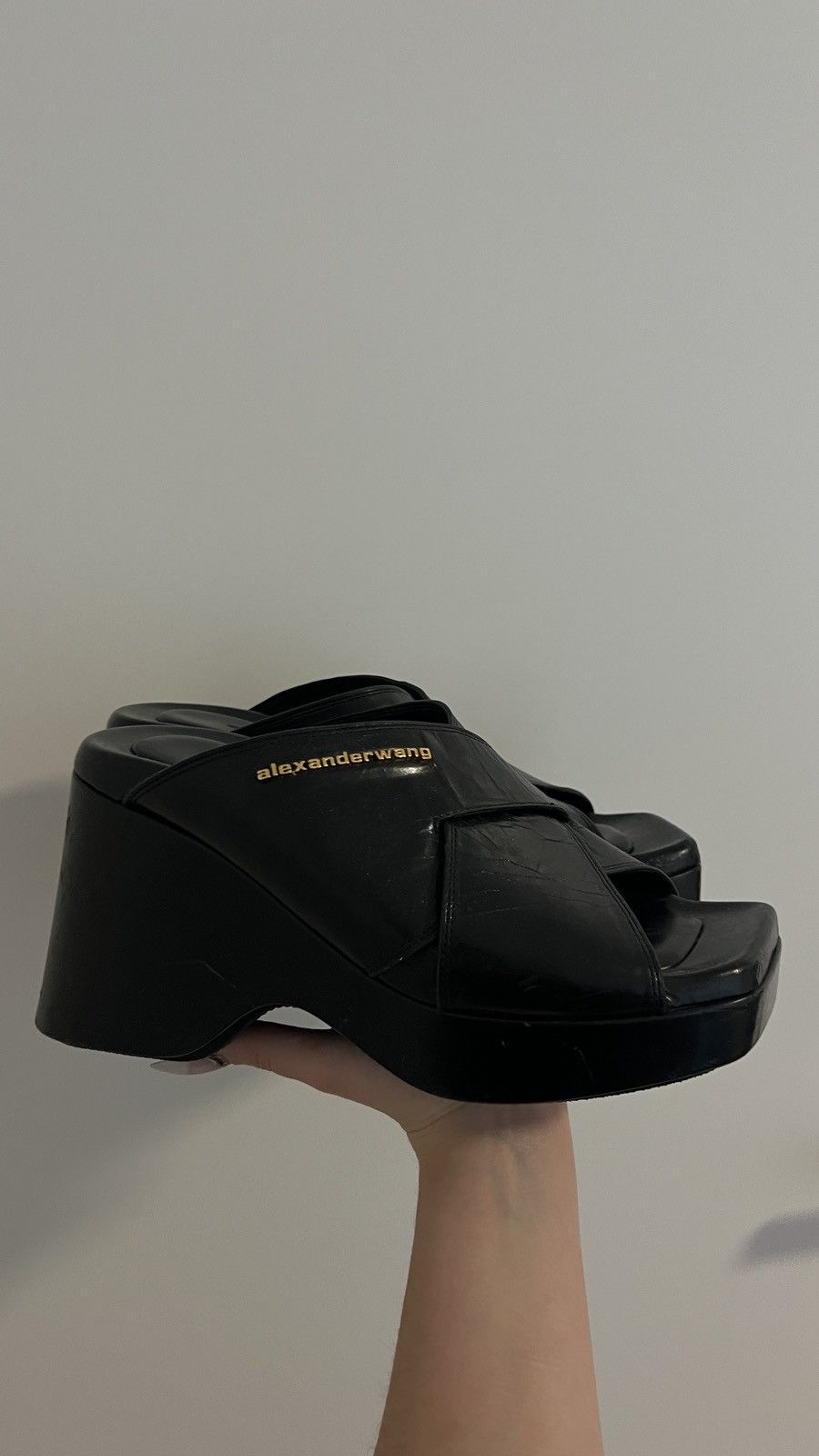 Alexander Wang Alexander Wang Plattform Slides Black Size US 8.5 / IT 38.5 - 1 Thumbnail