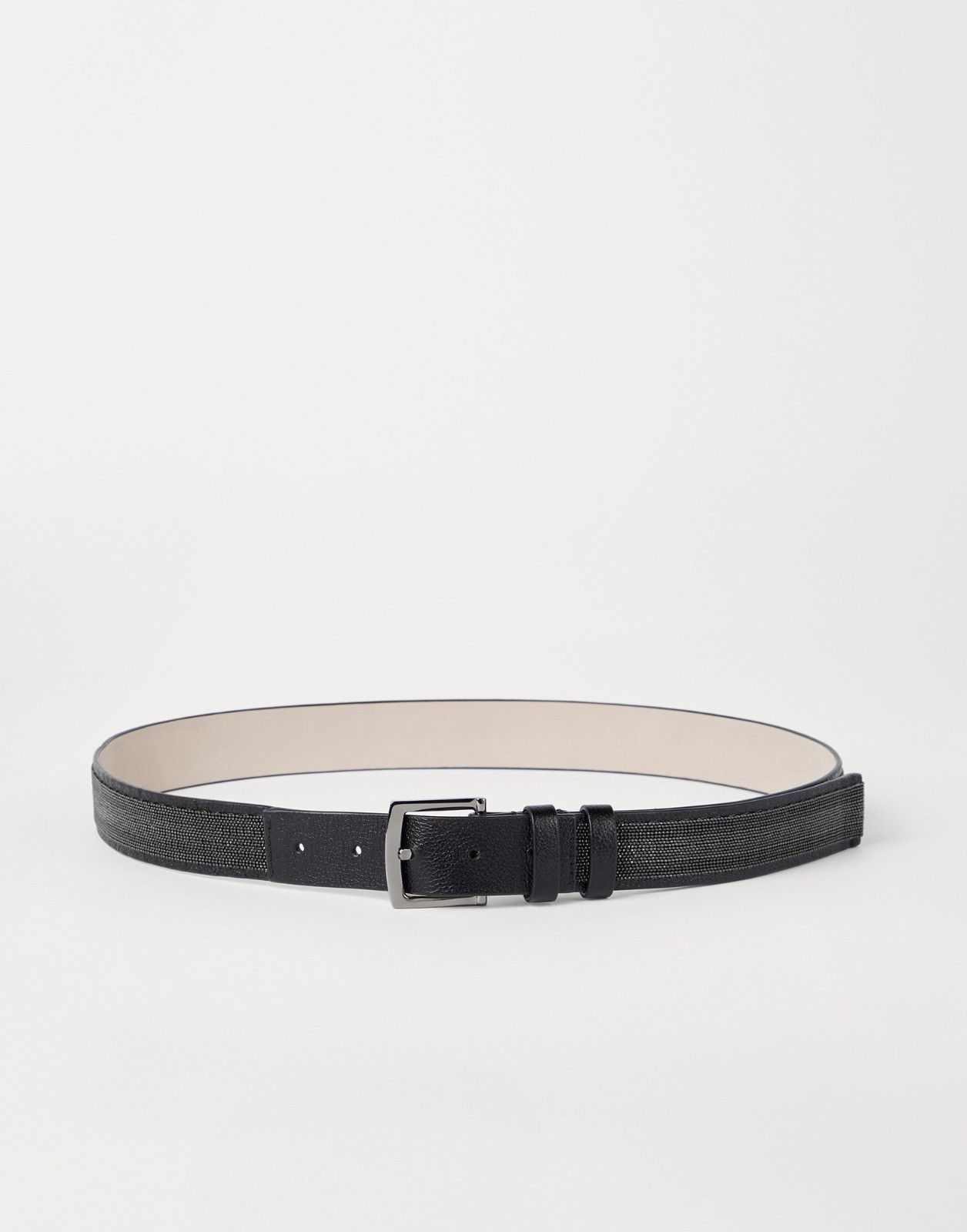 Brunello Cucinelli o1la1rc1a0326 Size: OS / Leather Belt in Black Size ONE SIZE - 2 Thumbnail