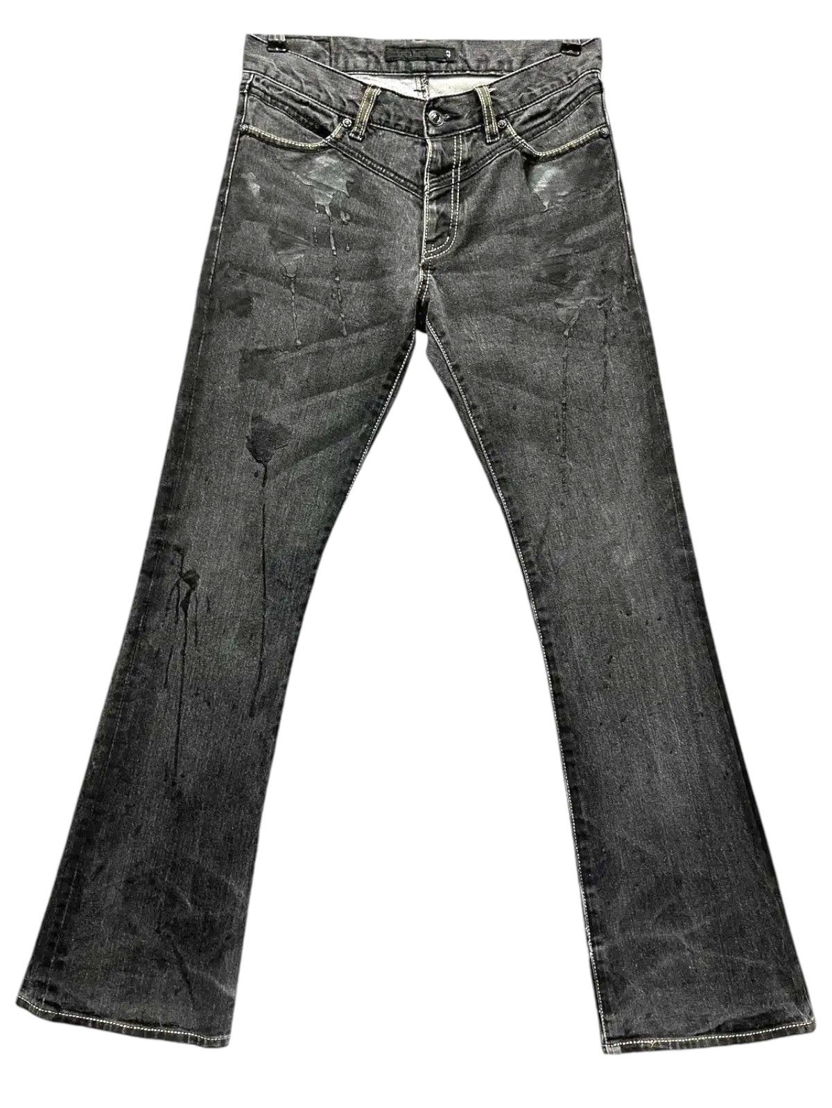 Black × Gostar De Fuga × Vintage FUGA Black Vomit Splash Flared 