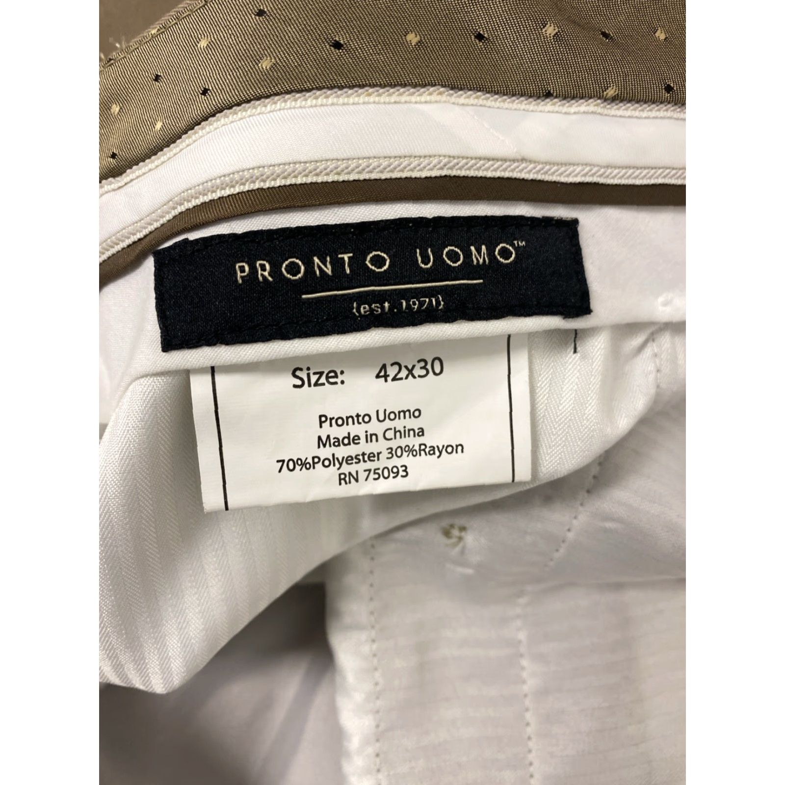 Pronto Uomo Pronto Uomo Dress Pants 40x30 Dark Ginger Flat Front Wool Regular Fit Mens Size US 40 / EU 56 - 7 Thumbnail