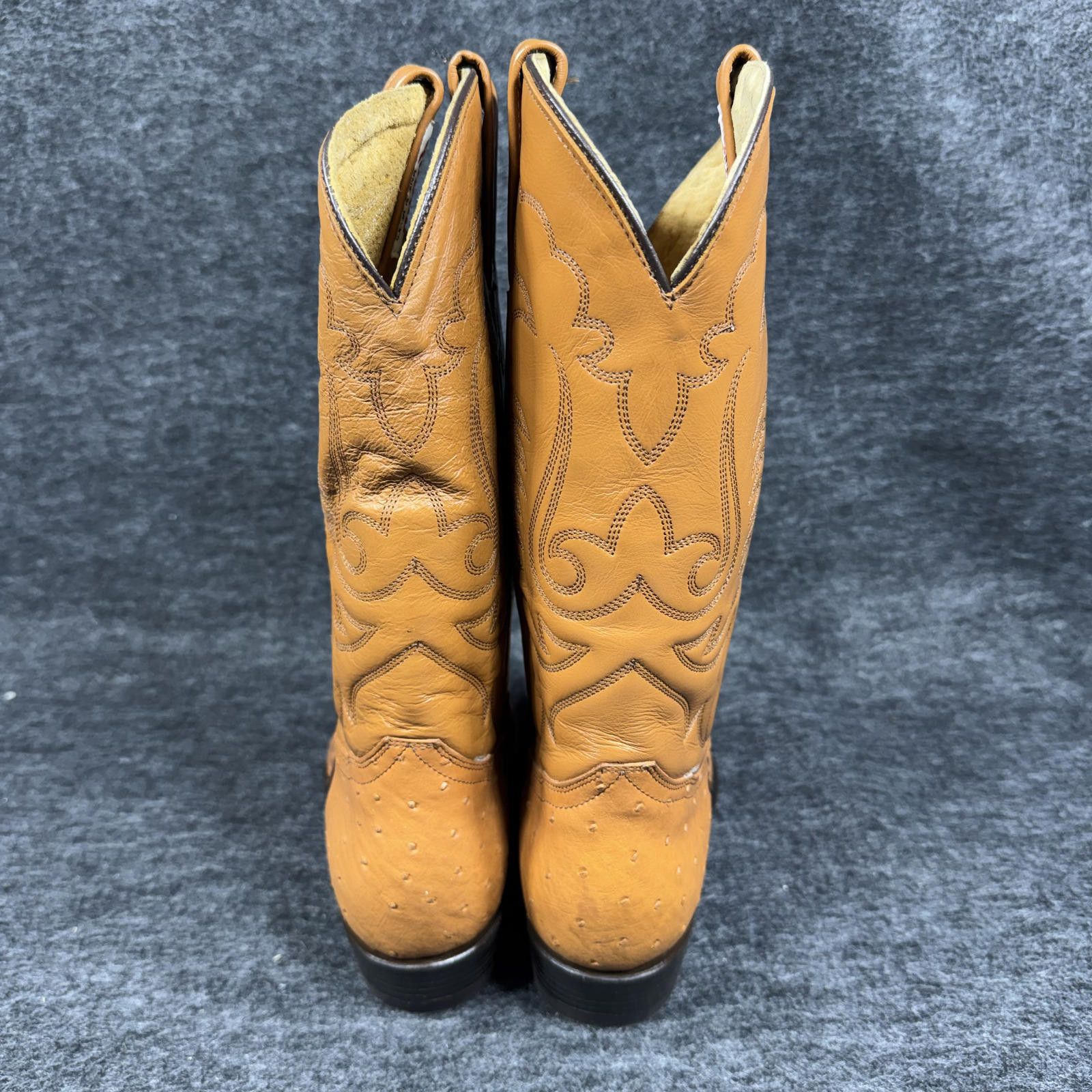 RUDE GALLERY Rudel Western Boots Men's 8.5 Honey Leather Ostrich NEW Size US 8.5 / EU 41-42 - 6 Thumbnail